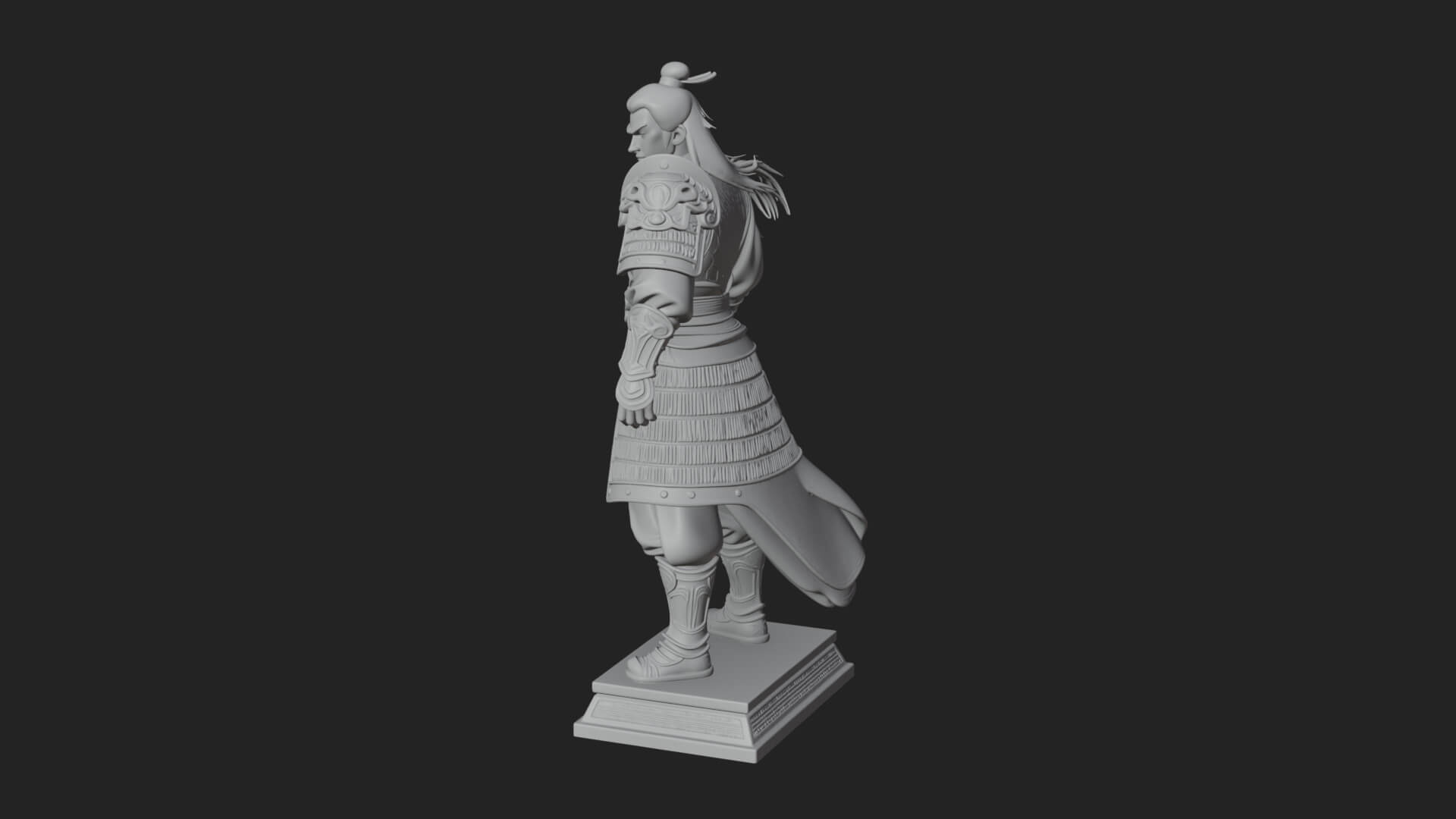 Standing Armored Samurai Statue Design 11 3D Print Model 3D Model