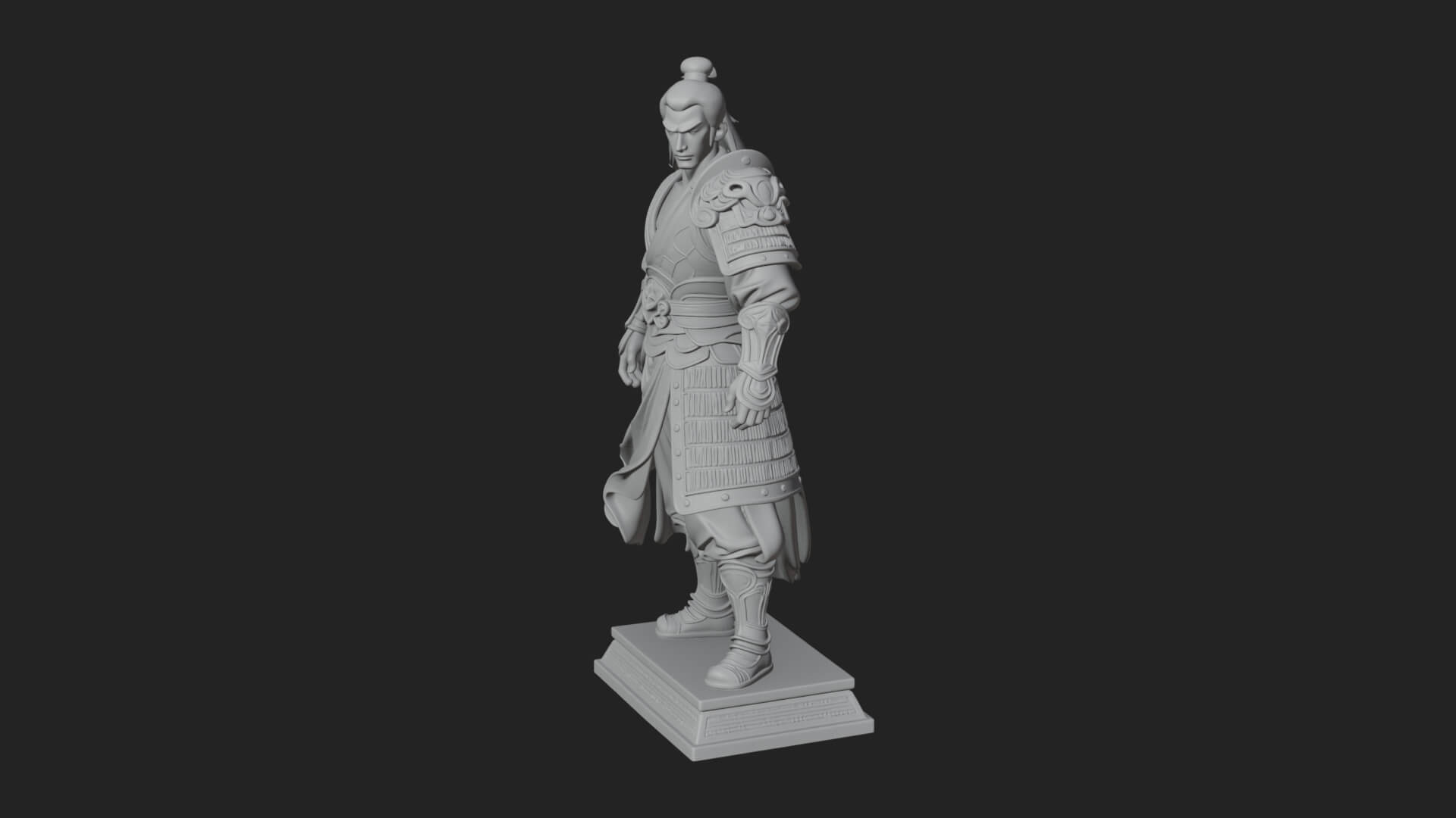 Standing Armored Samurai Statue Design 11 3D Print Model 3D Model