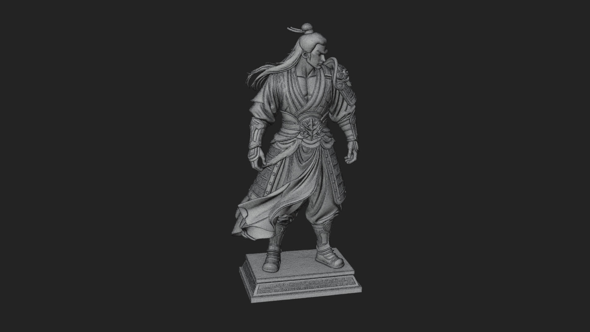 Standing Armored Samurai Statue Design 11 3D Print Model 3D Model