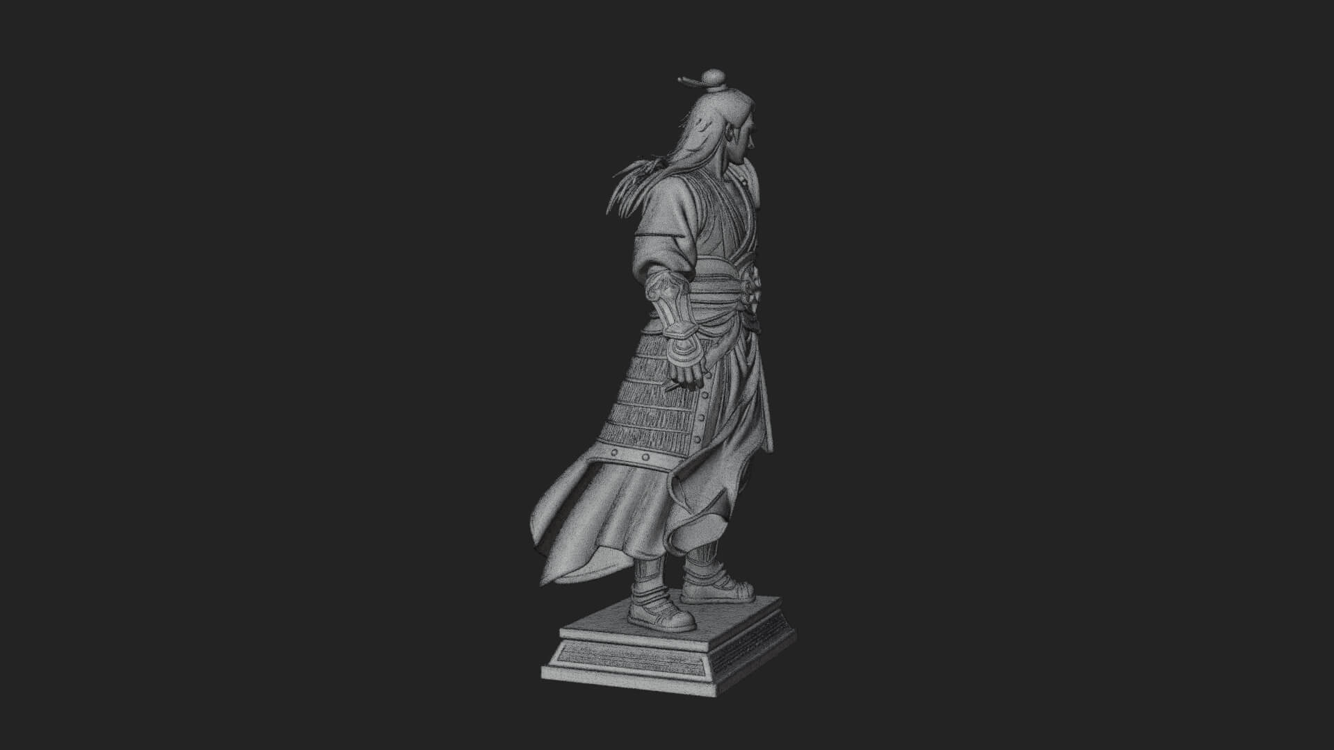 Standing Armored Samurai Statue Design 11 3D Print Model 3D Model