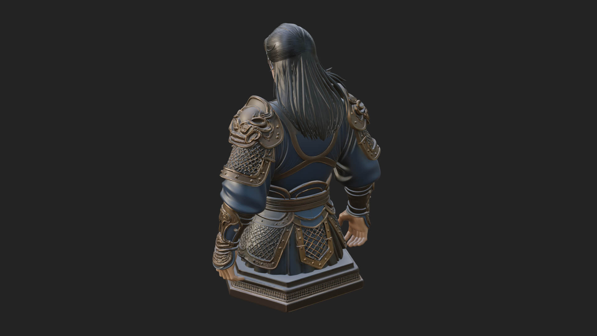 Standing Armored Samurai Statue Design 12 3D Print Model 3D Model