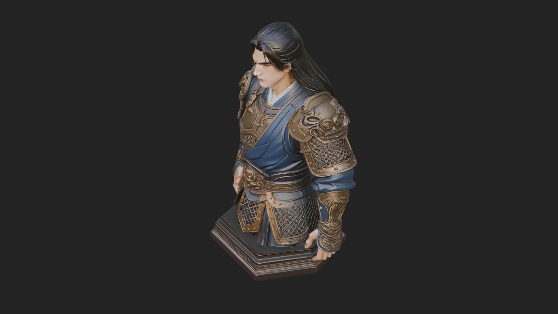 Standing Armored Samurai Statue Design 12 3D Print Model 3D Model