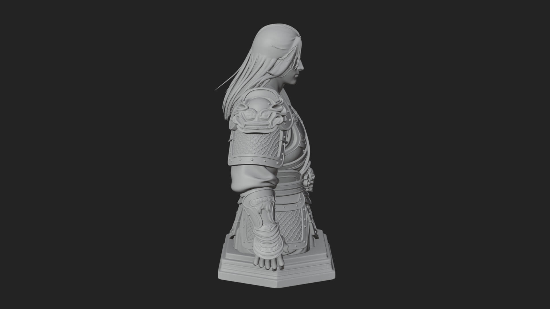 Standing Armored Samurai Statue Design 12 3D Print Model 3D Model