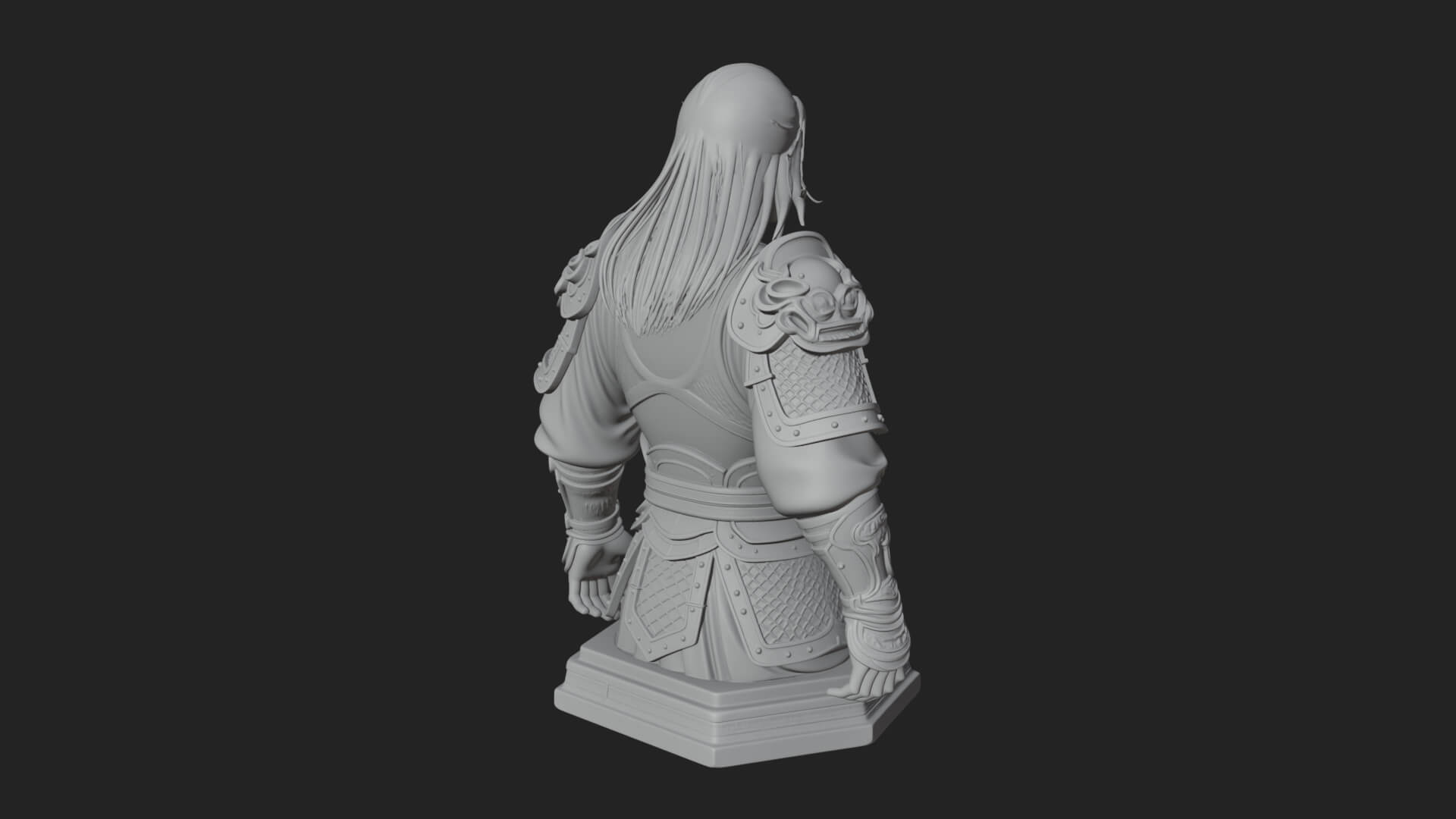 Standing Armored Samurai Statue Design 12 3D Print Model 3D Model