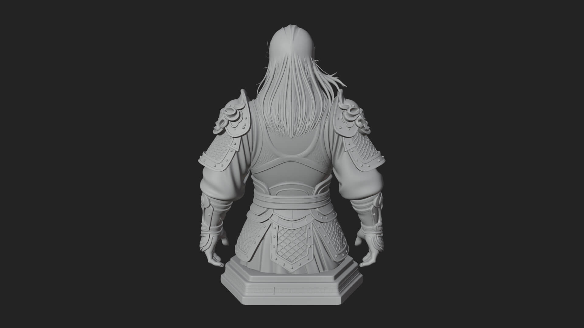 Standing Armored Samurai Statue Design 12 3D Print Model 3D Model