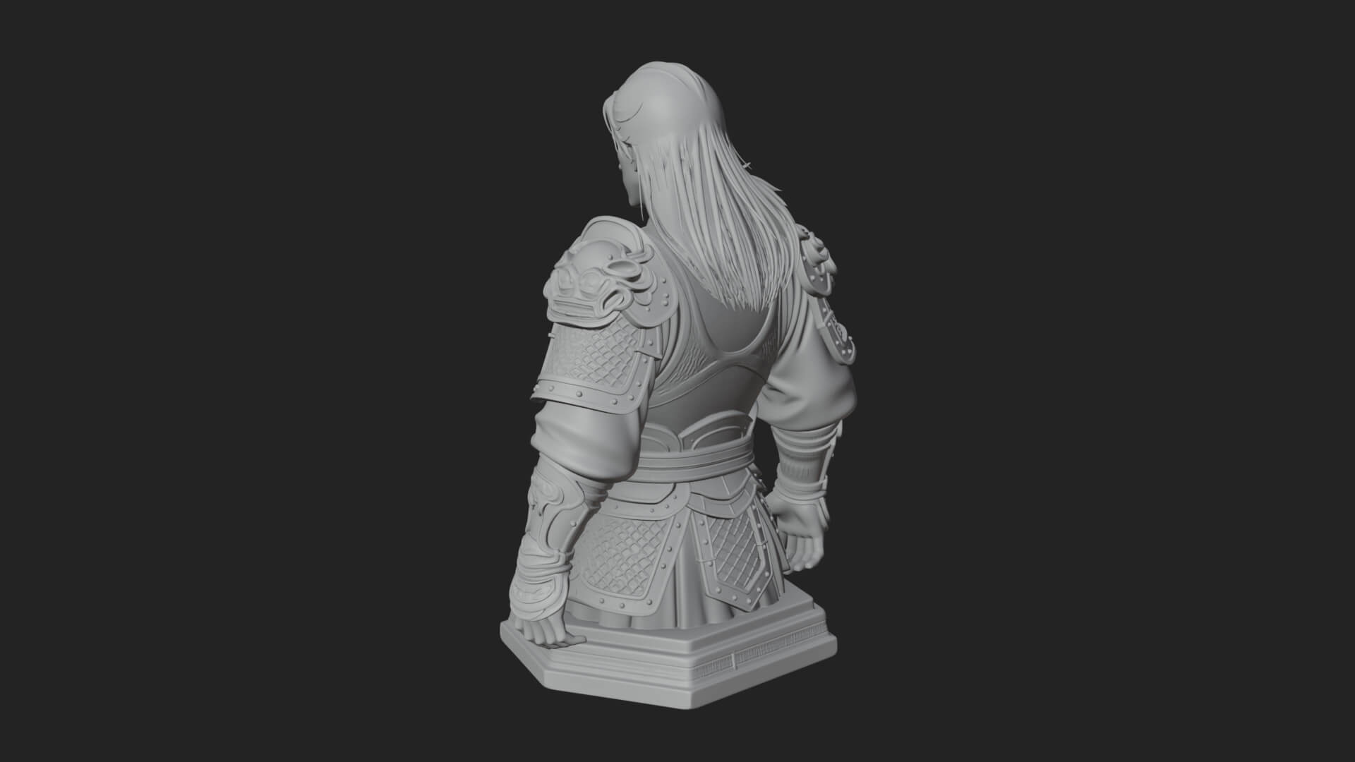 Standing Armored Samurai Statue Design 12 3D Print Model 3D Model