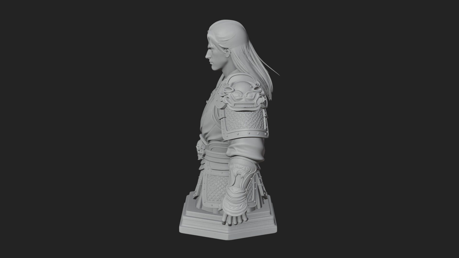 Standing Armored Samurai Statue Design 12 3D Print Model 3D Model