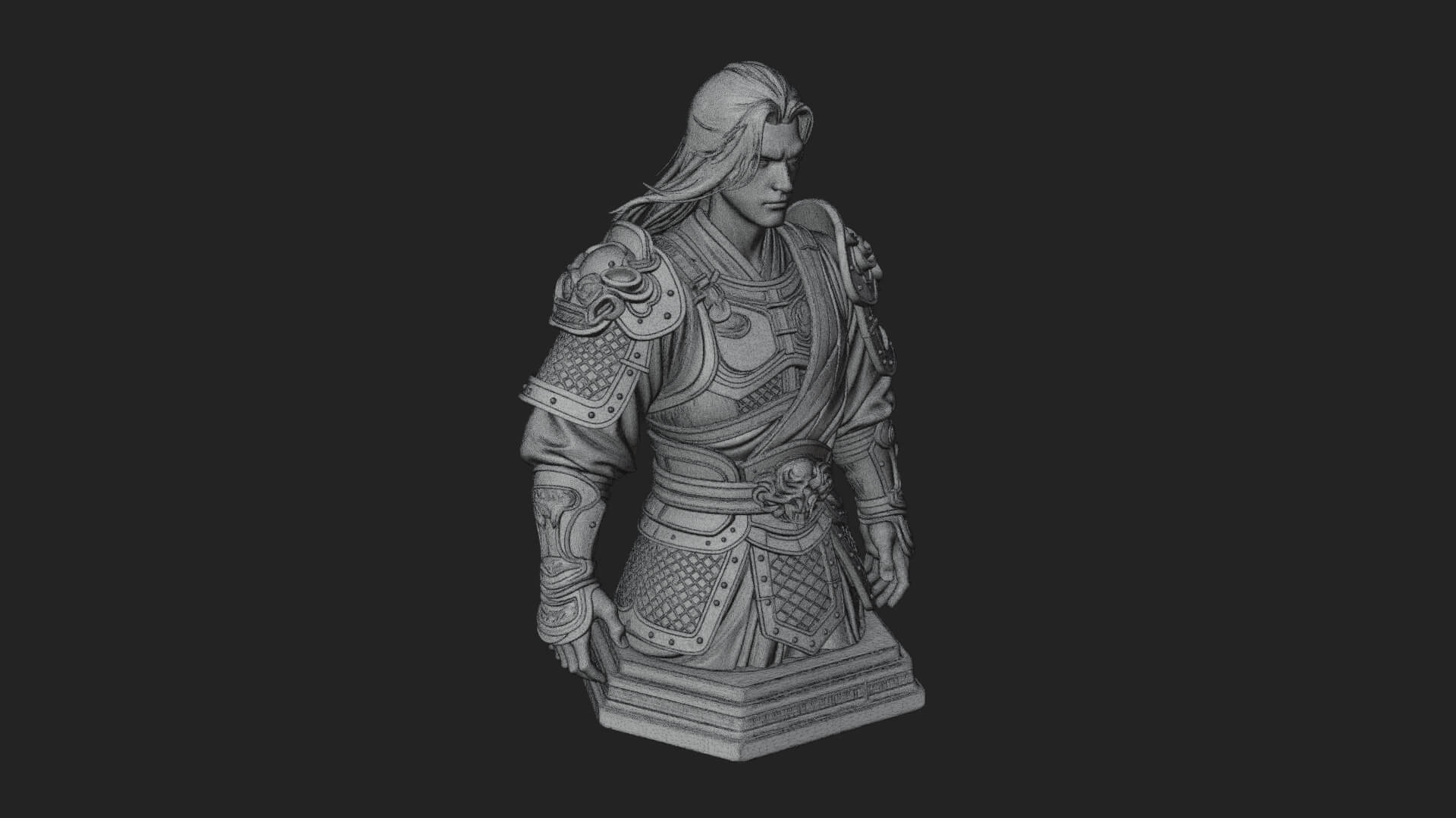 Standing Armored Samurai Statue Design 12 3D Print Model 3D Model