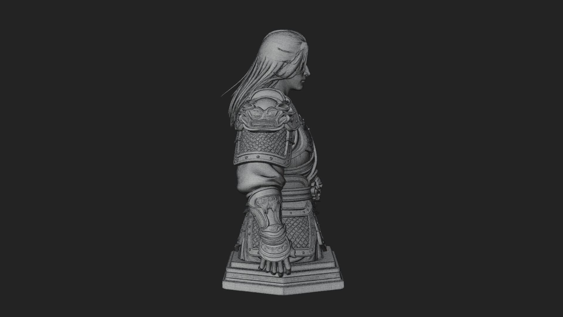 Standing Armored Samurai Statue Design 12 3D Print Model 3D Model