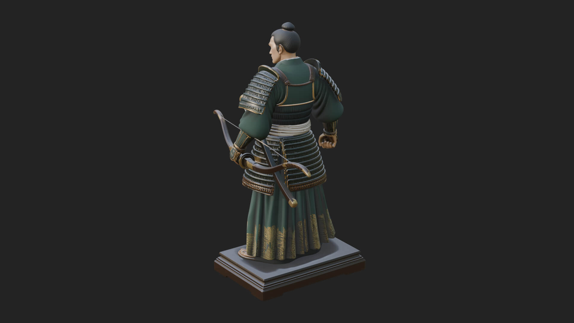 Standing Armored Samurai Statue Design 2 3D Print Model 3D Model