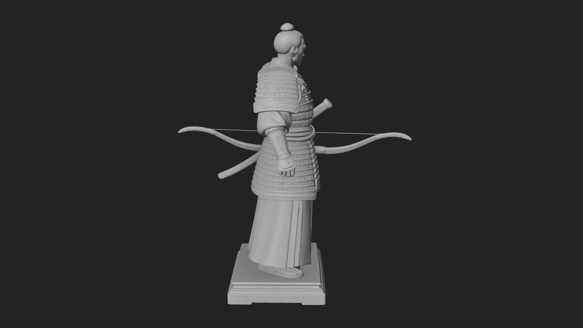 Standing Armored Samurai Statue Design 2 3D Print Model 3D Model