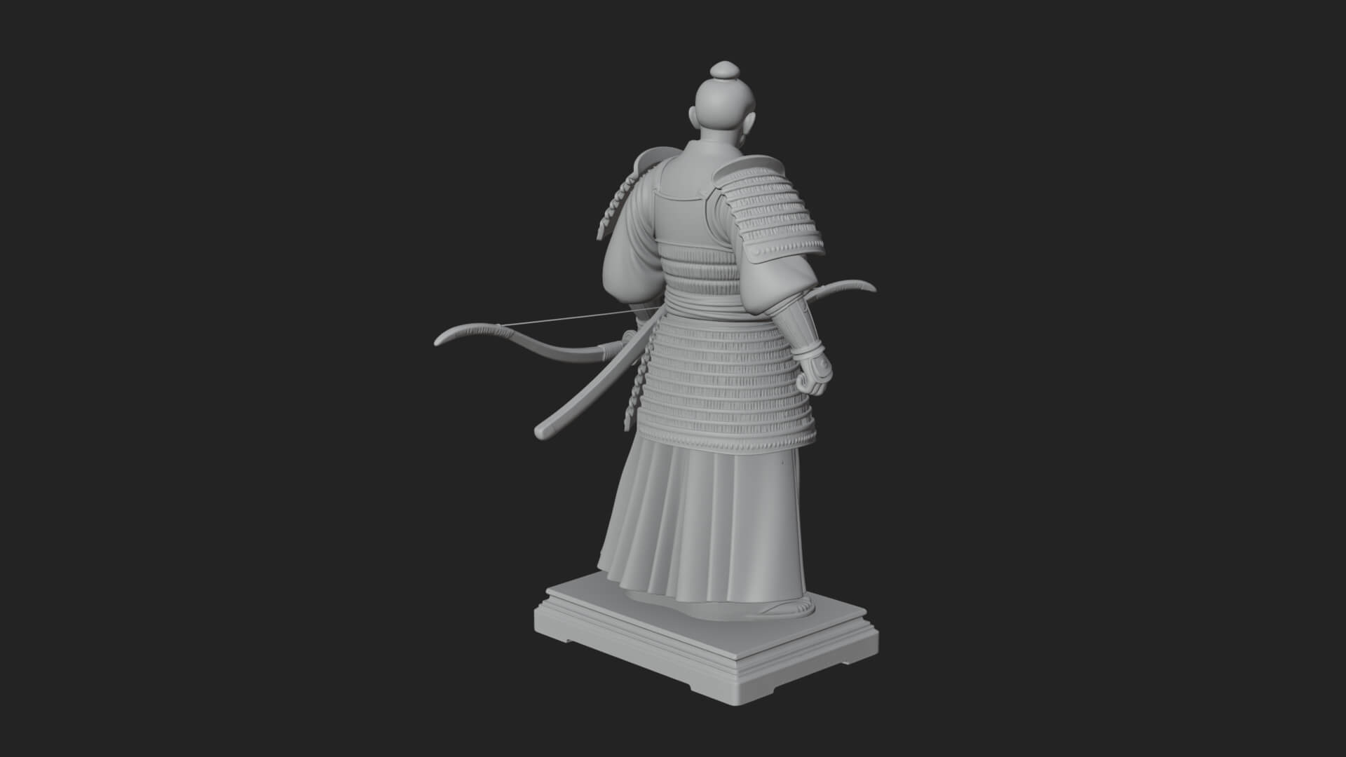 Standing Armored Samurai Statue Design 2 3D Print Model 3D Model
