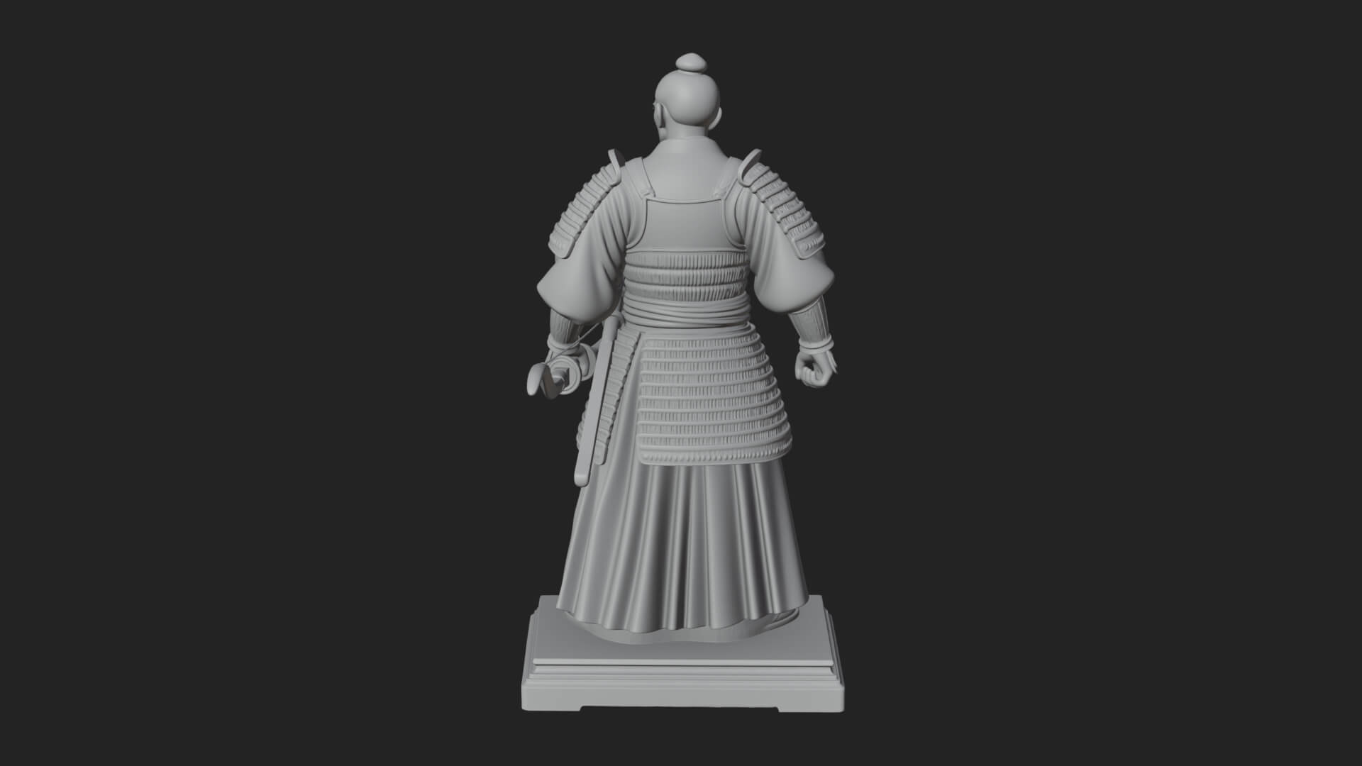 Standing Armored Samurai Statue Design 2 3D Print Model 3D Model