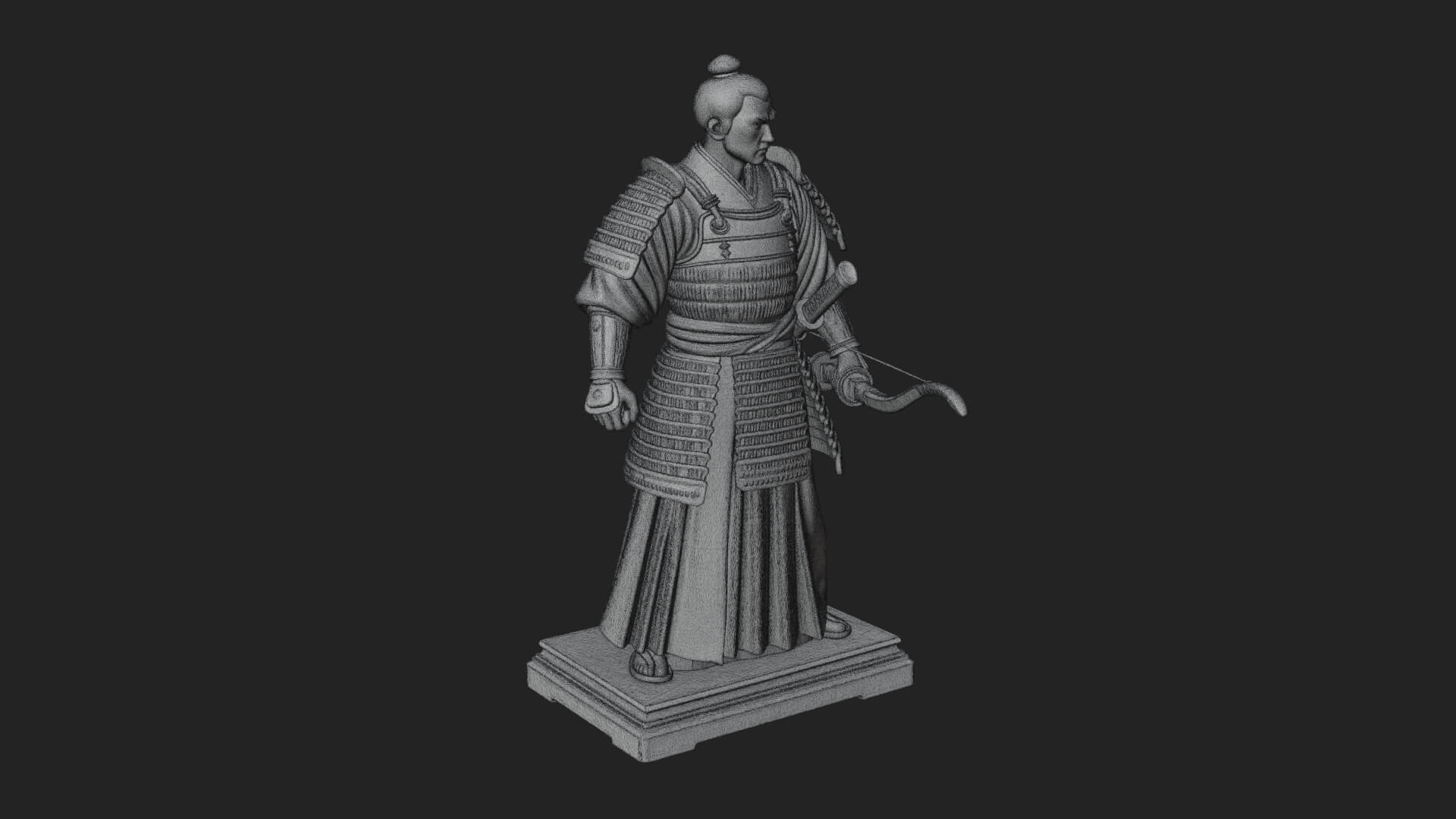 Standing Armored Samurai Statue Design 2 3D Print Model 3D Model