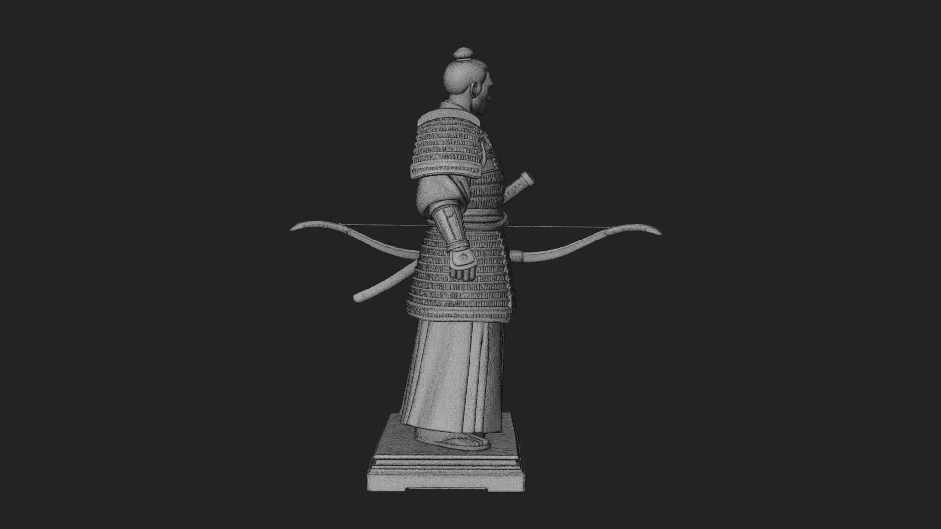 Standing Armored Samurai Statue Design 2 3D Print Model 3D Model