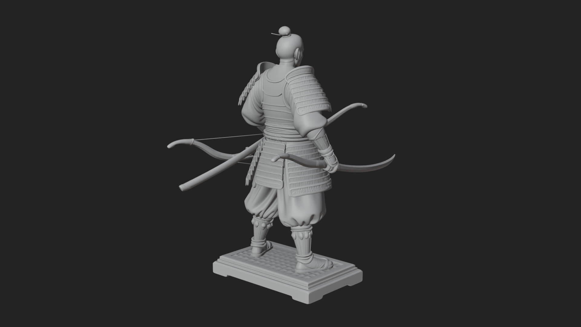 Standing Armored Samurai Statue Design 3 3D Print Model 3D Model