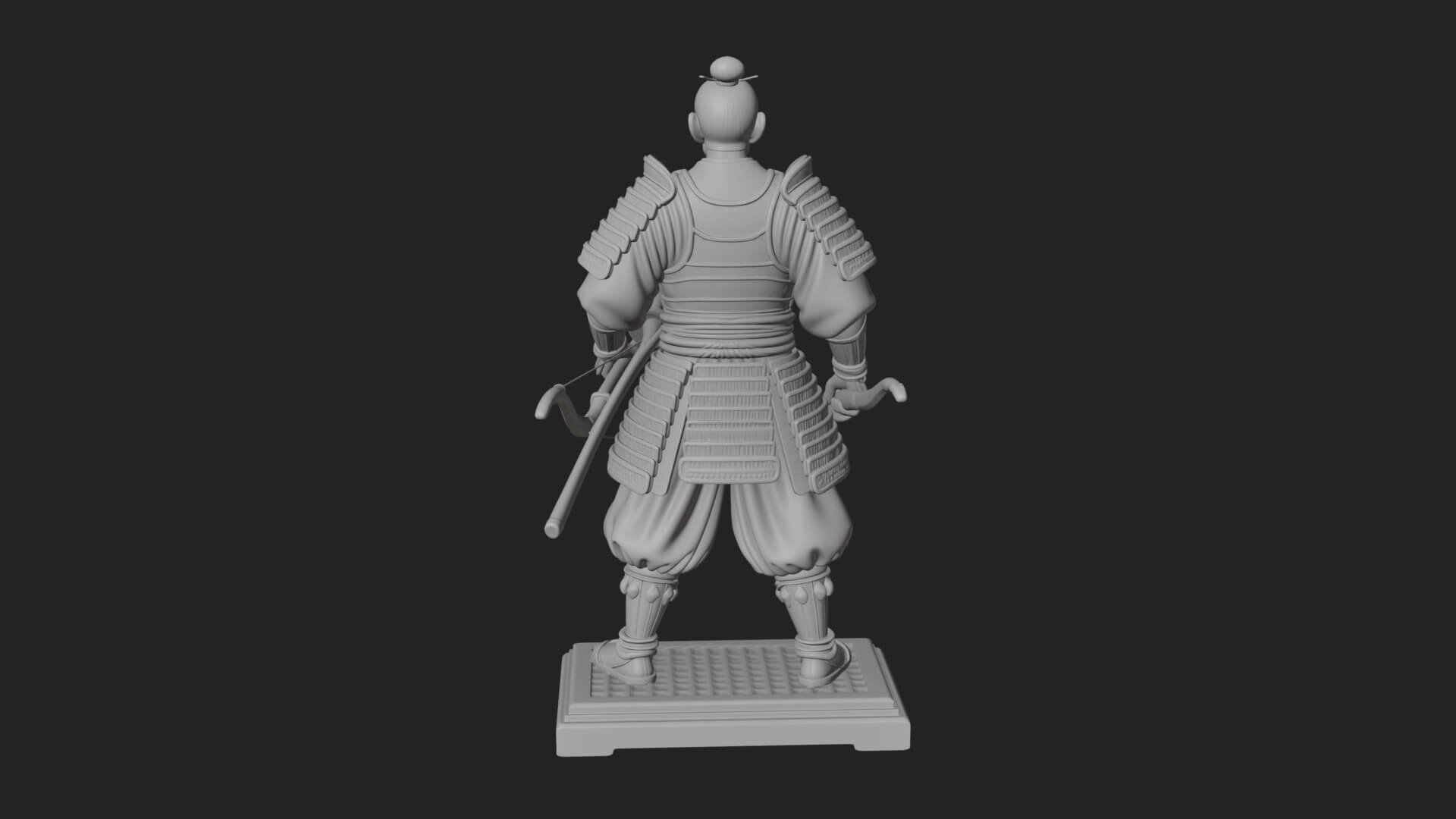 Standing Armored Samurai Statue Design 3 3D Print Model 3D Model