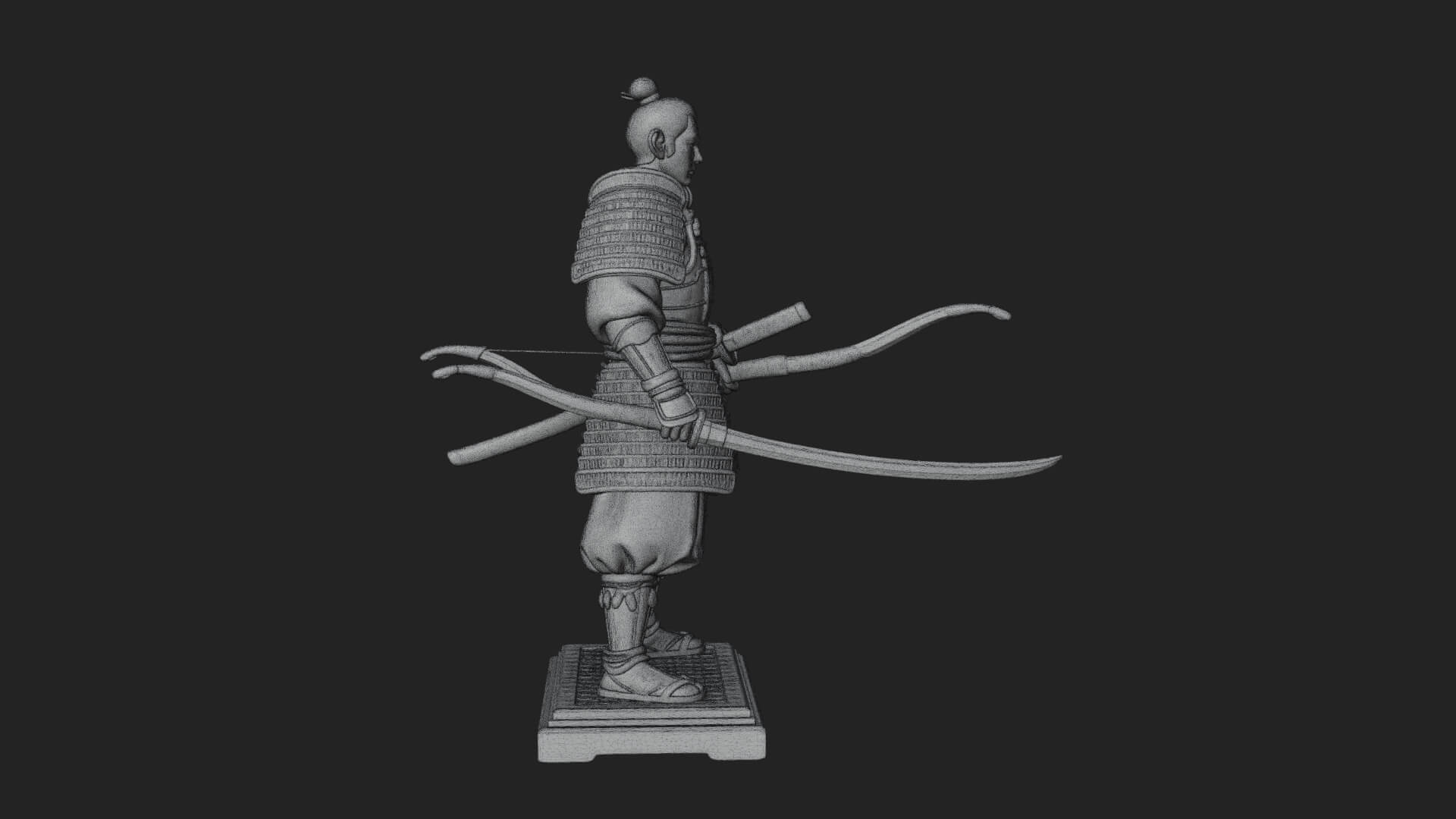 Standing Armored Samurai Statue Design 3 3D Print Model 3D Model