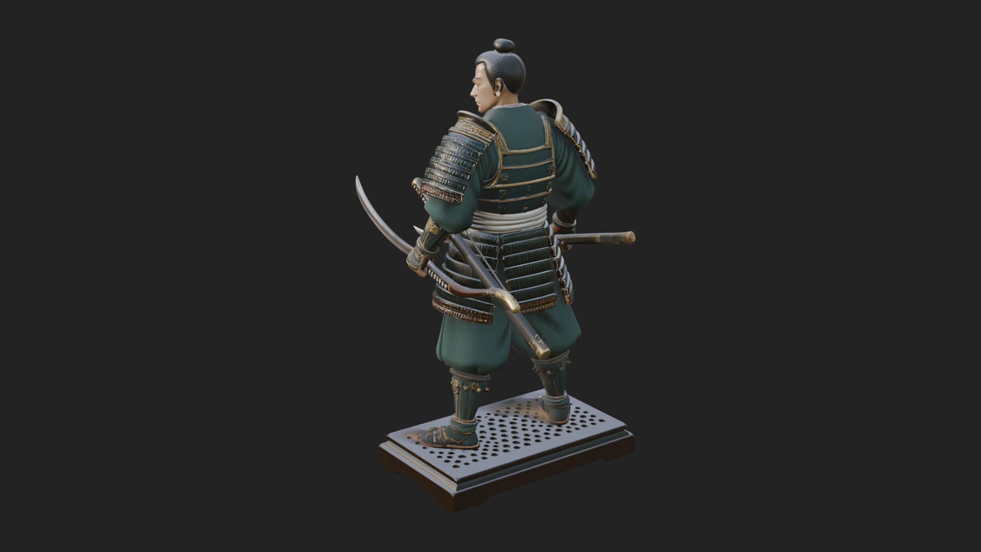 Standing Armored Samurai Statue Design 4 3D Print Model 3D Model