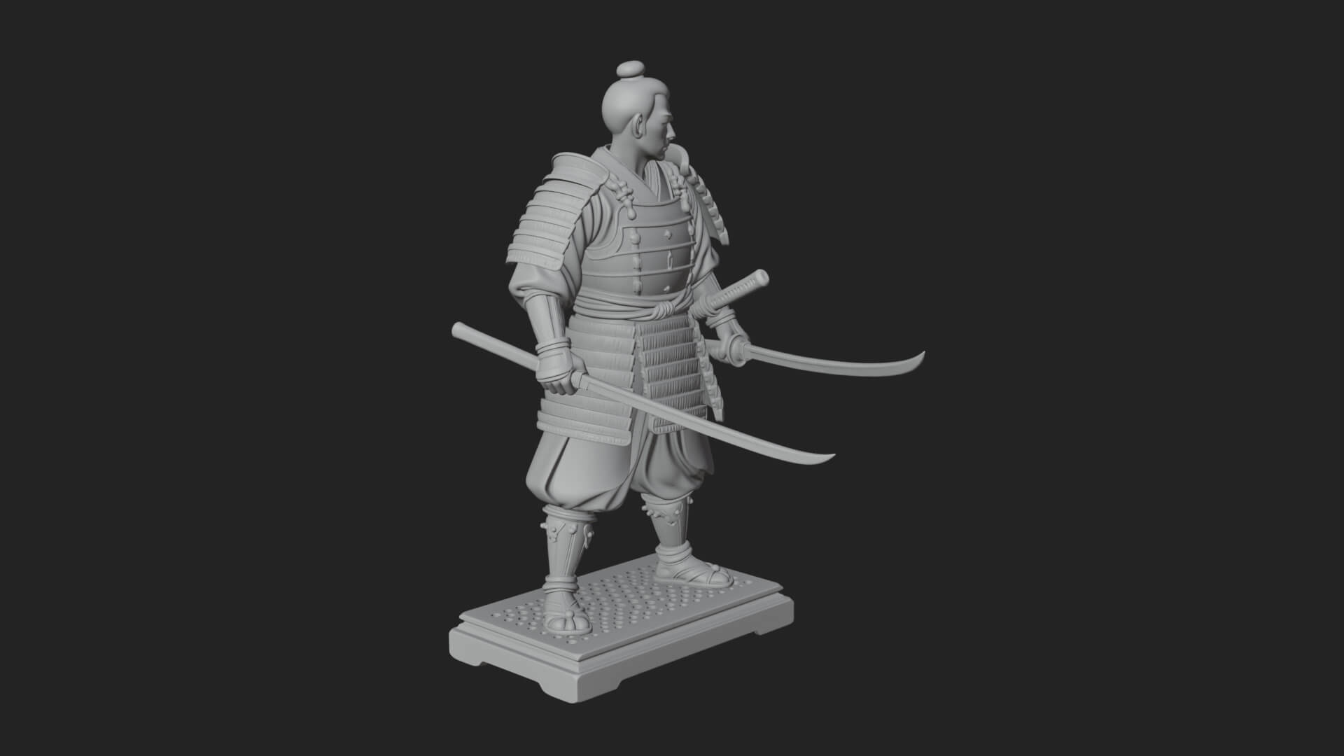 Standing Armored Samurai Statue Design 4 3D Print Model 3D Model