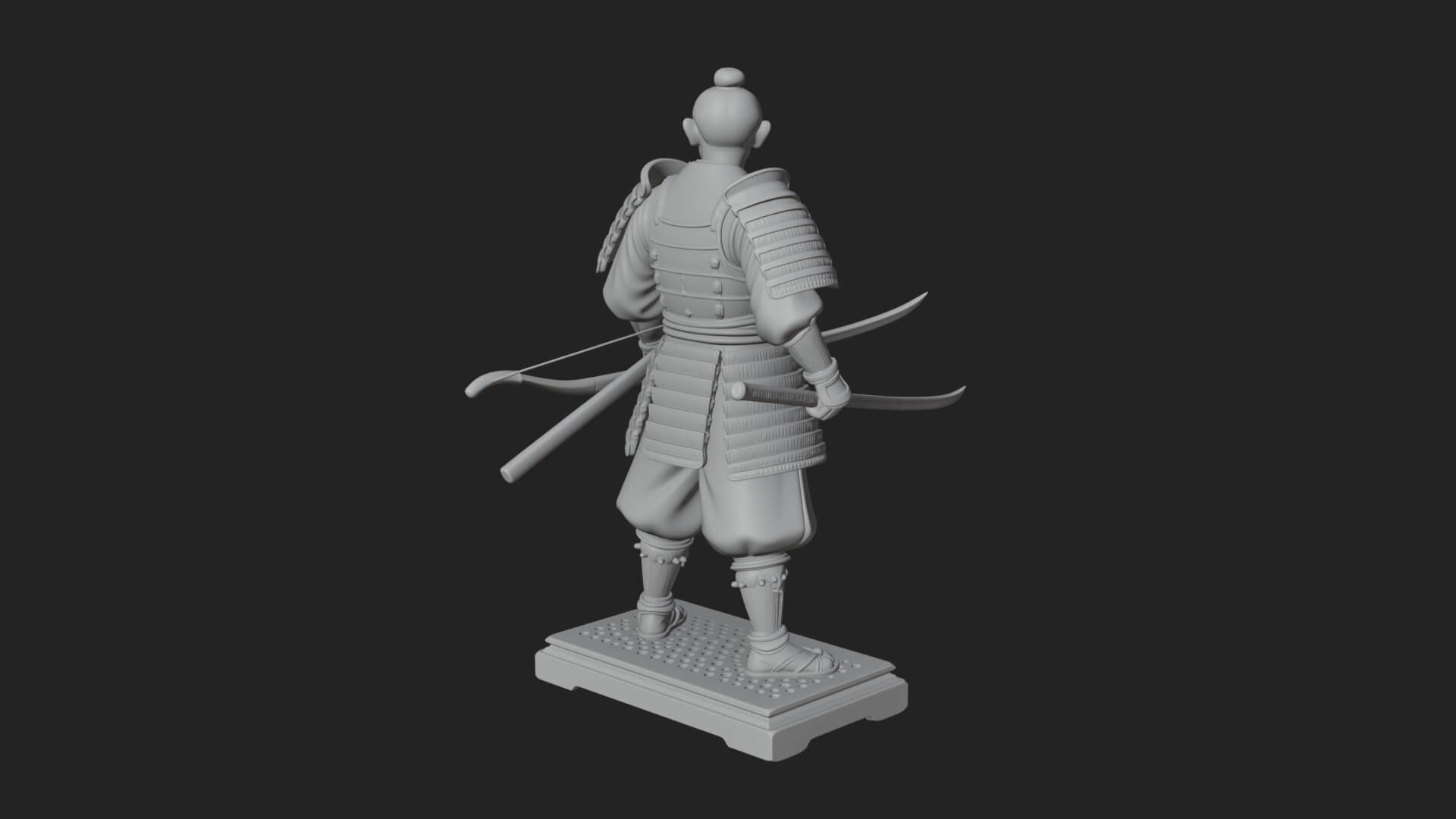 Standing Armored Samurai Statue Design 4 3D Print Model 3D Model