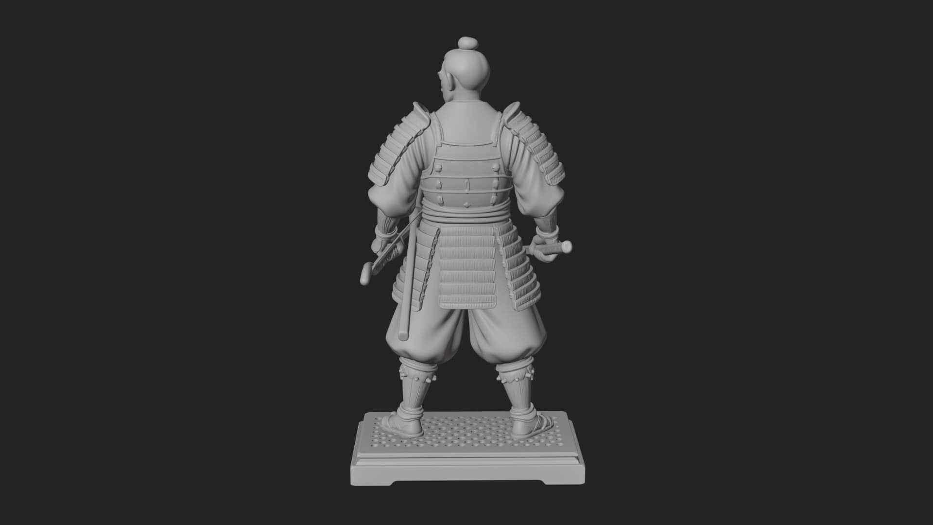 Standing Armored Samurai Statue Design 4 3D Print Model 3D Model