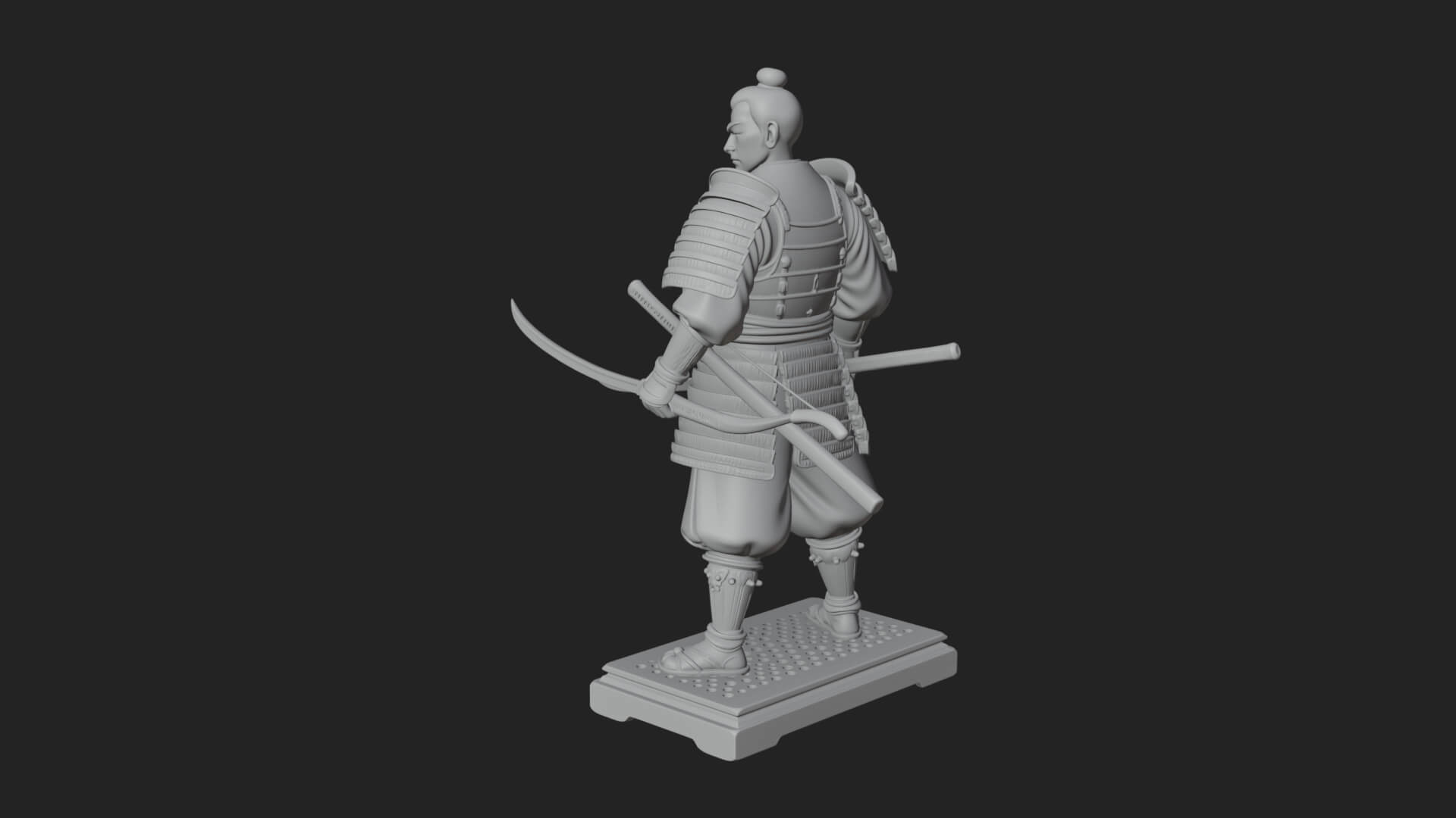 Standing Armored Samurai Statue Design 4 3D Print Model 3D Model