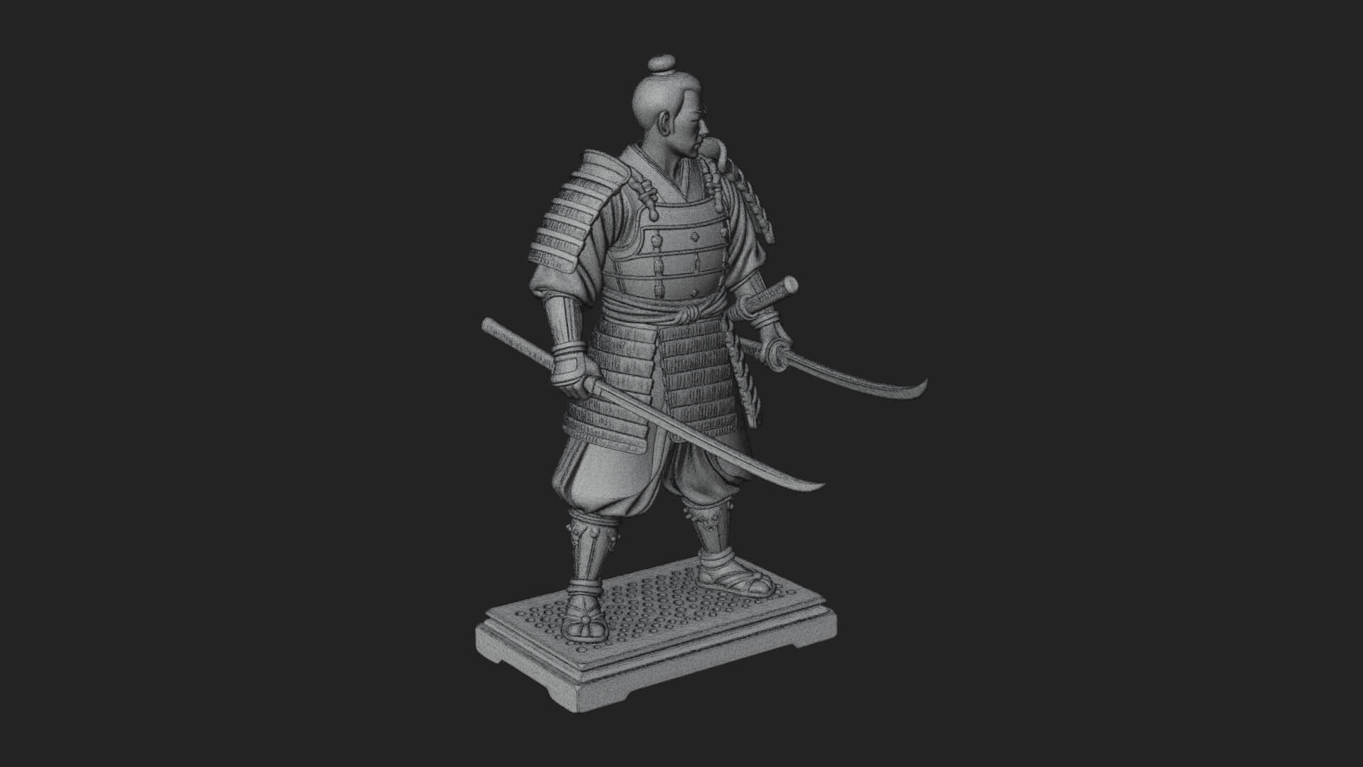 Standing Armored Samurai Statue Design 4 3D Print Model 3D Model
