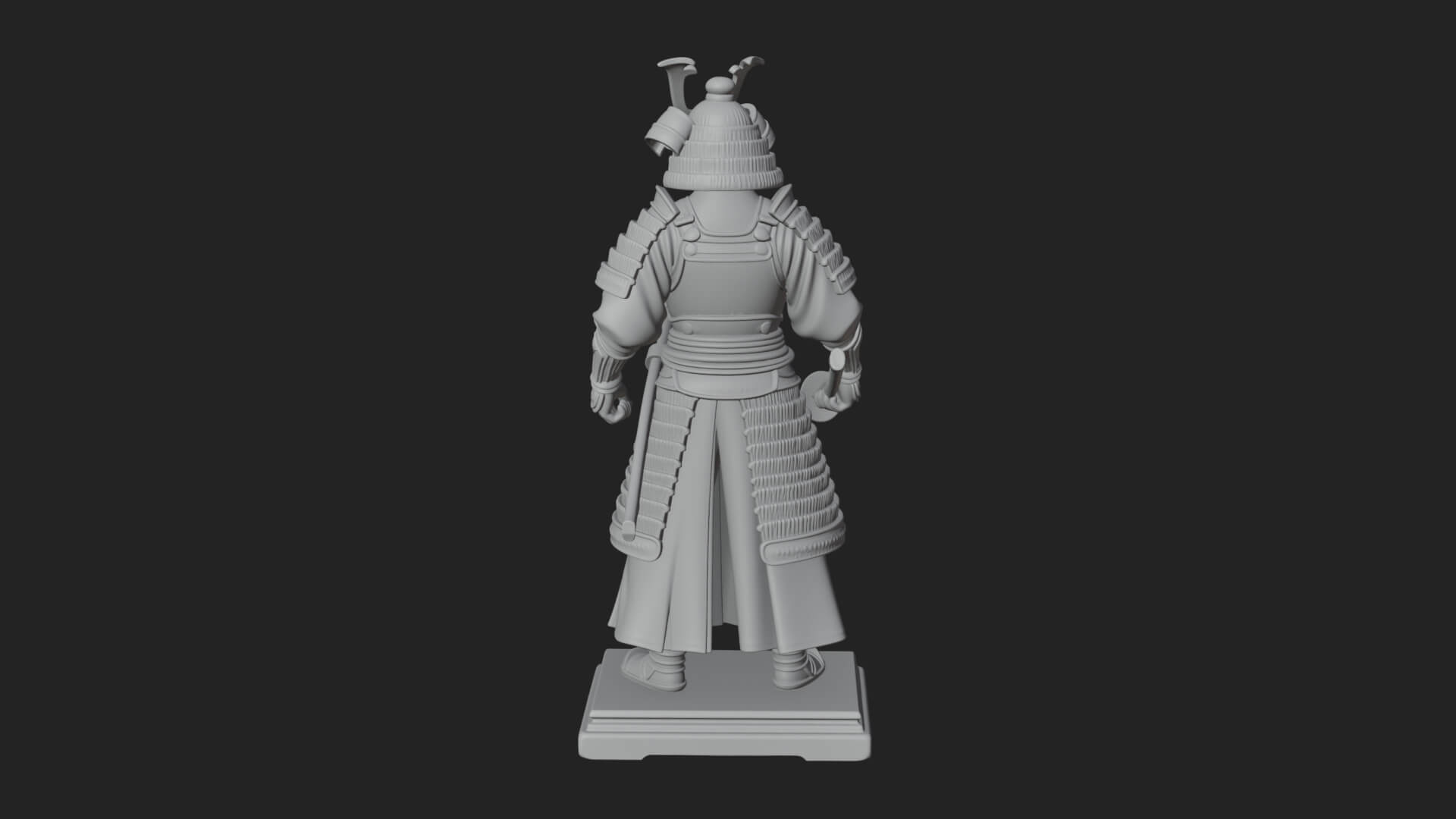 Standing Armored Samurai Statue Design 5 3D Print Model 3D Model