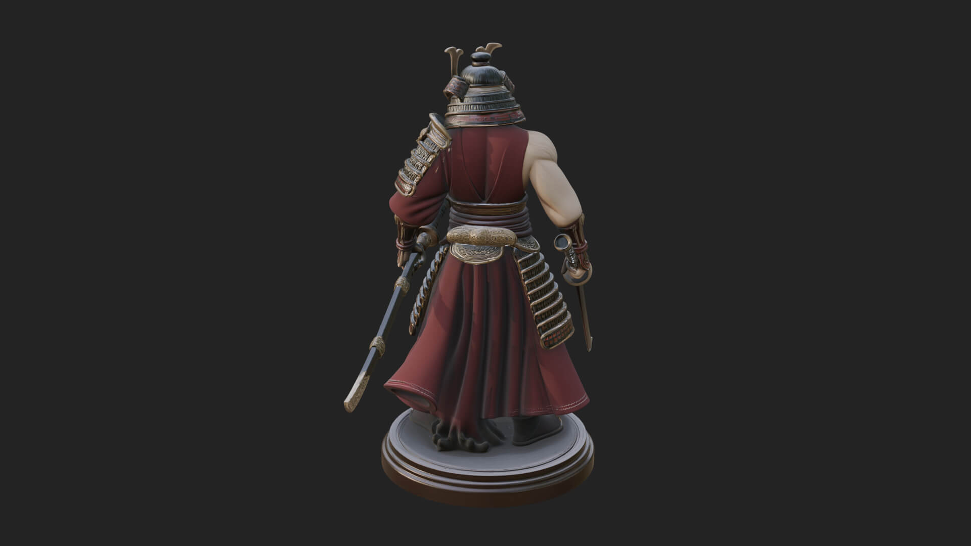 Standing Armored Samurai Statue Design 6 3D Print Model 3D Model