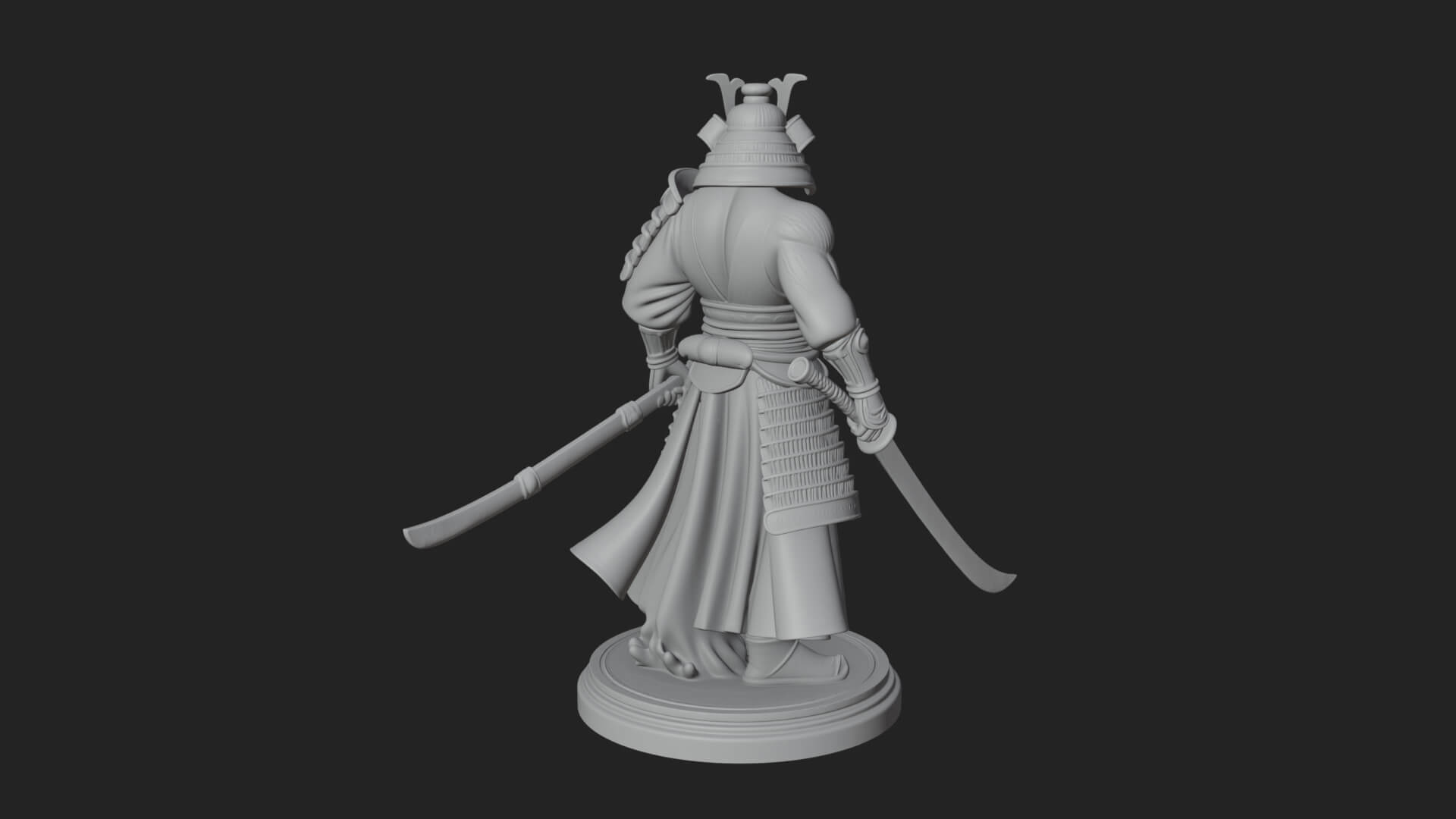 Standing Armored Samurai Statue Design 6 3D Print Model 3D Model