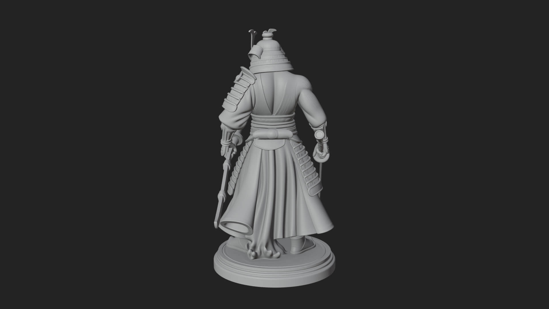 Standing Armored Samurai Statue Design 6 3D Print Model 3D Model