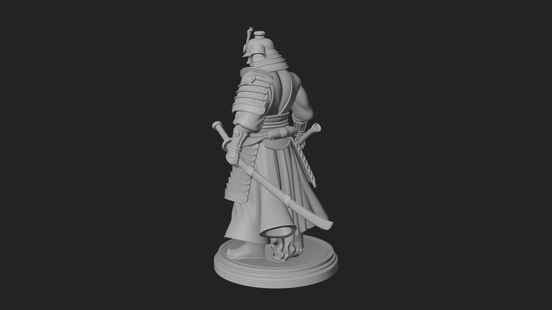 Standing Armored Samurai Statue Design 6 3D Print Model 3D Model