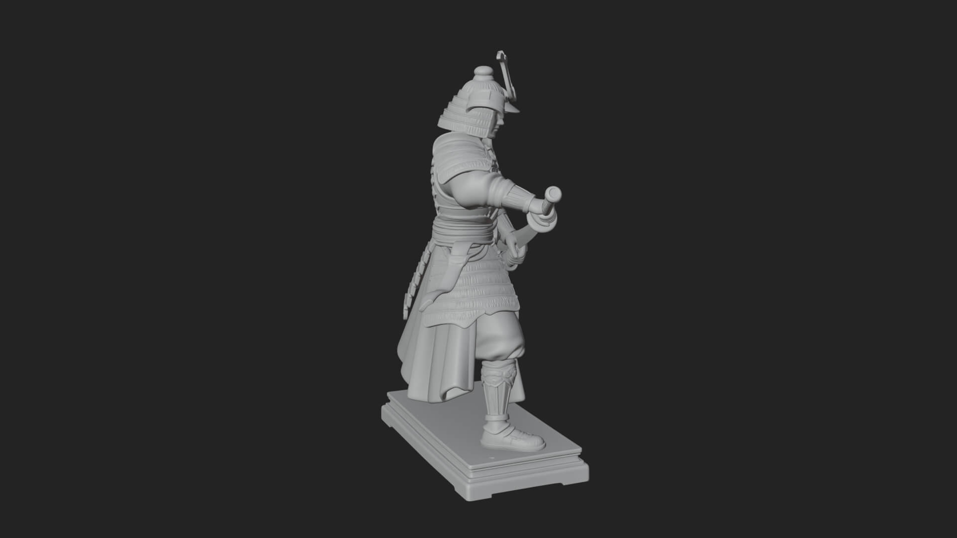 Standing Armored Samurai Statue Design 7 3D Print Model 3D Model