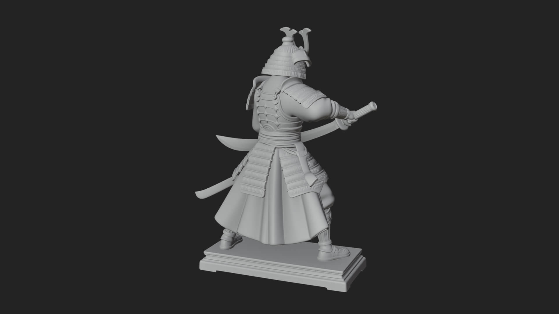 Standing Armored Samurai Statue Design 7 3D Print Model 3D Model