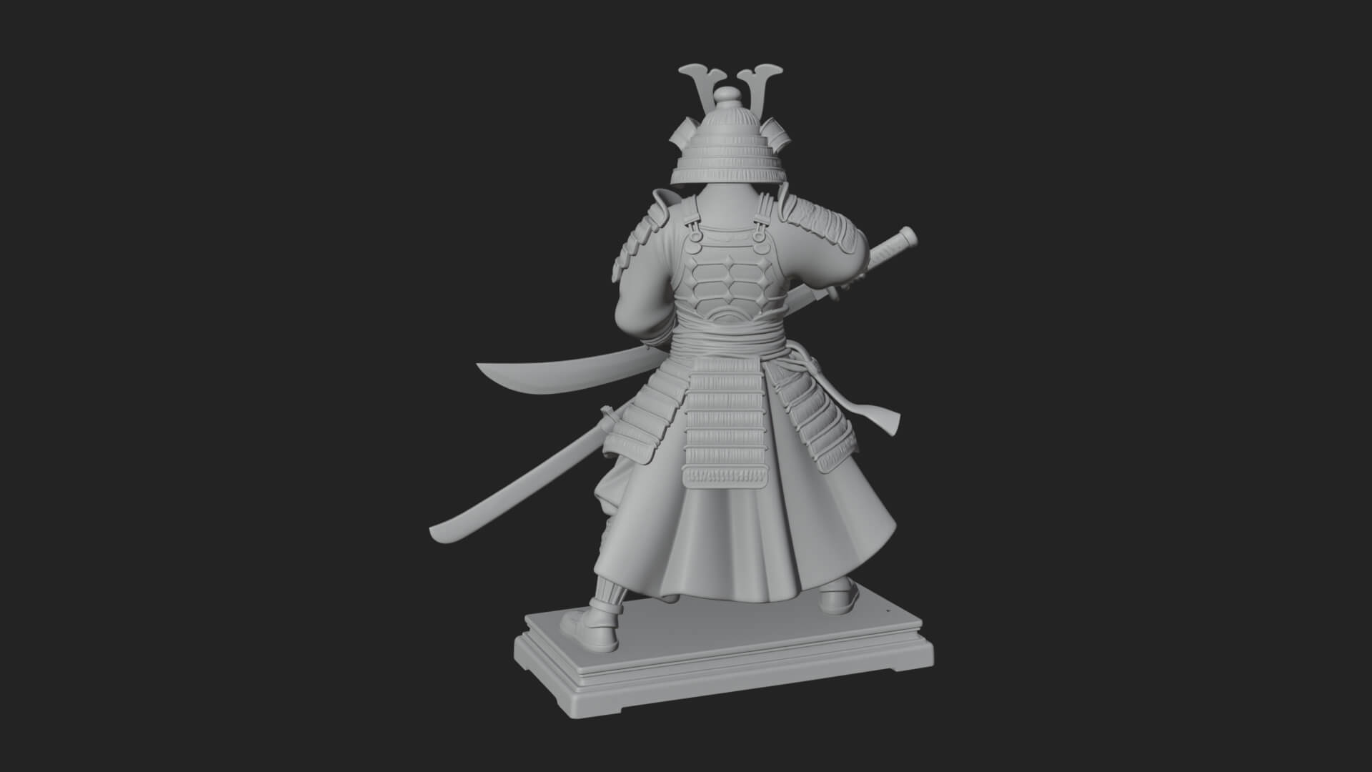Standing Armored Samurai Statue Design 7 3D Print Model 3D Model