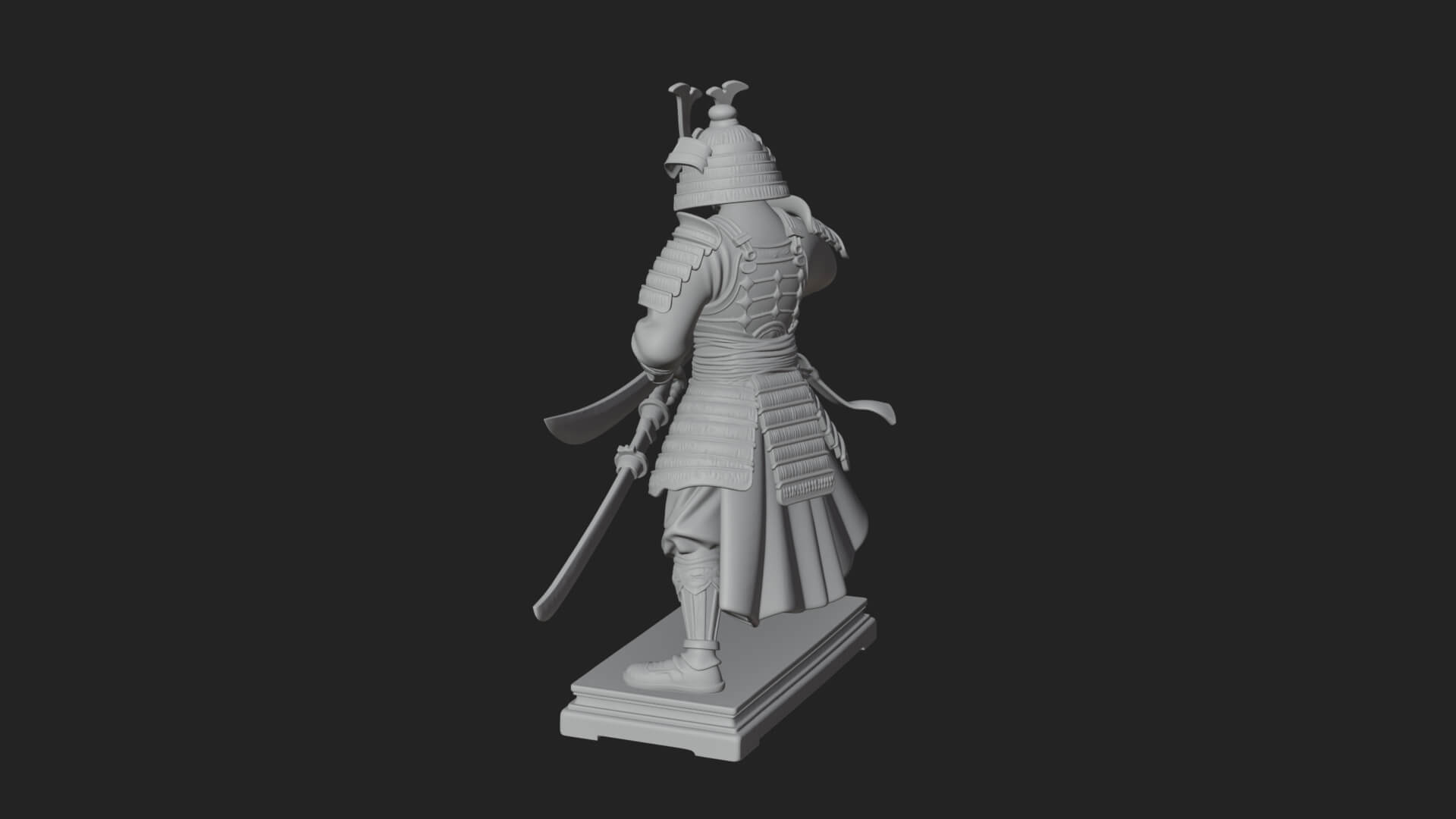 Standing Armored Samurai Statue Design 7 3D Print Model 3D Model