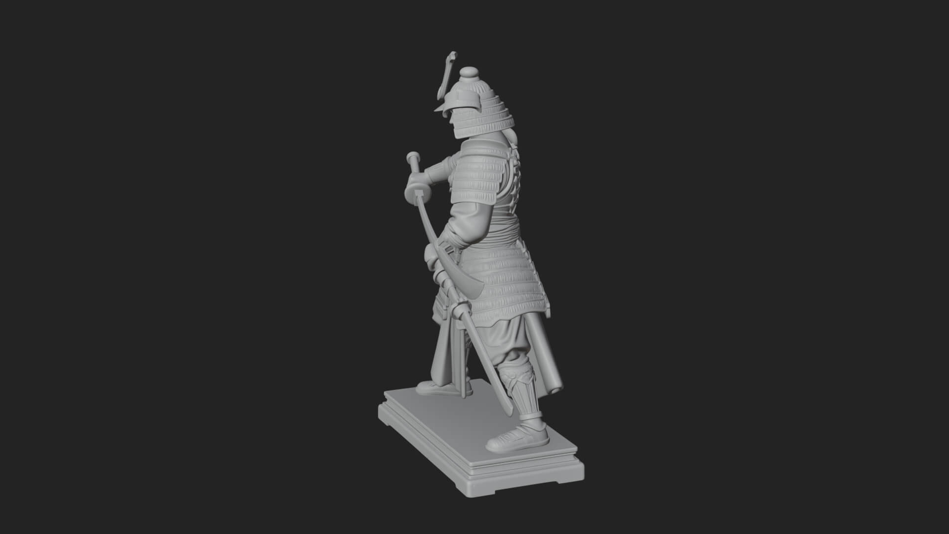 Standing Armored Samurai Statue Design 7 3D Print Model 3D Model