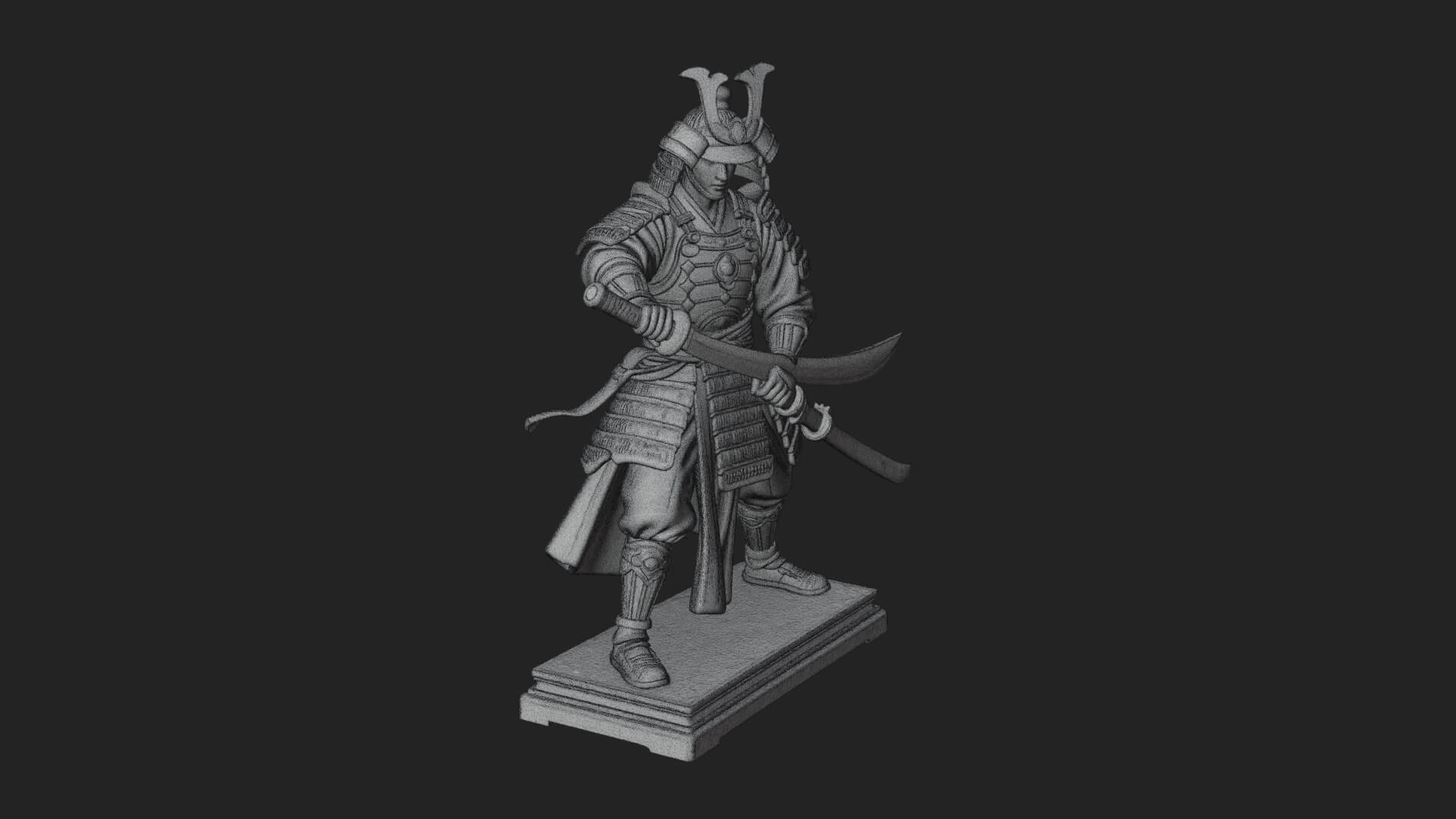 Standing Armored Samurai Statue Design 7 3D Print Model 3D Model