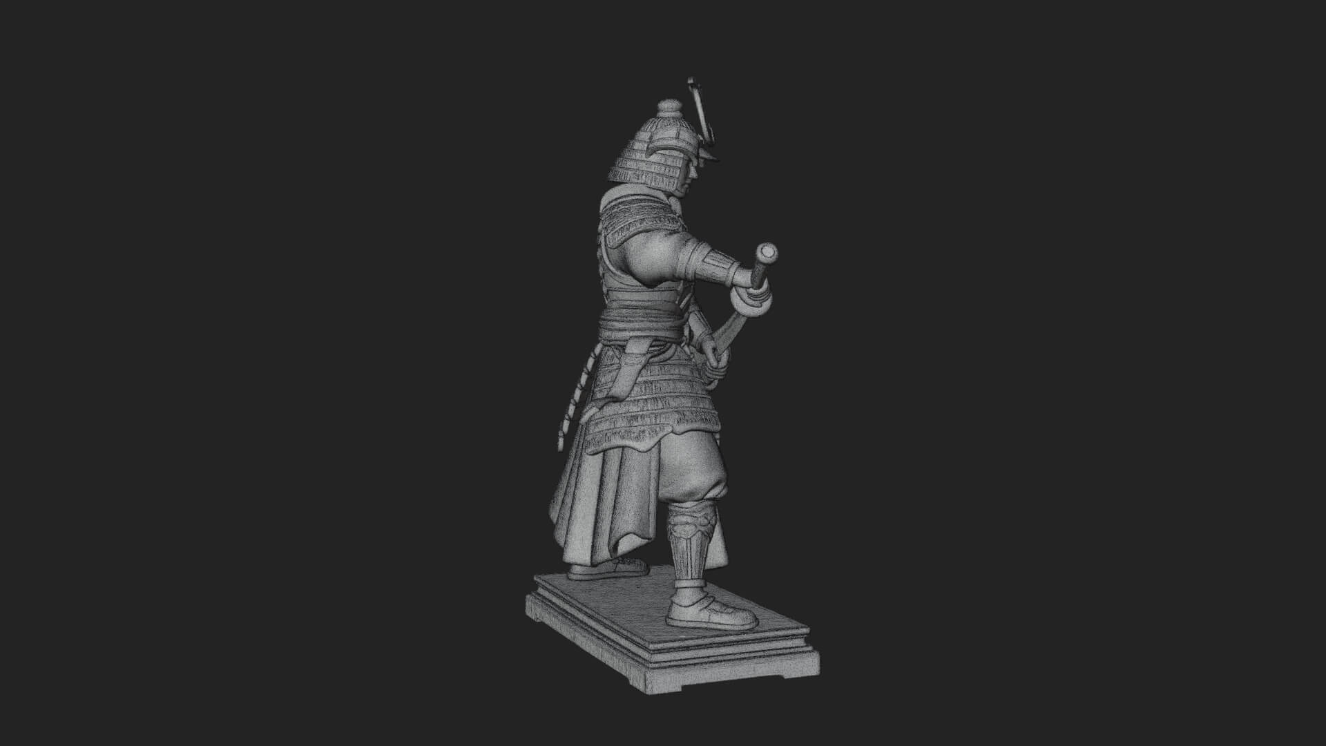 Standing Armored Samurai Statue Design 7 3D Print Model 3D Model