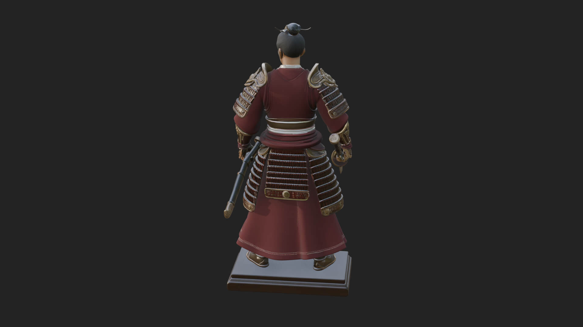 Standing Armored Samurai Statue Design 8 3D Print Model 3D Model