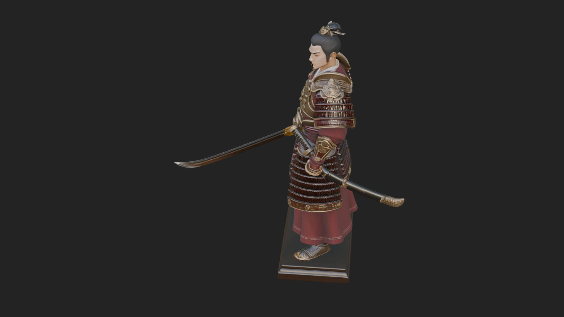 Standing Armored Samurai Statue Design 8 3D Print Model 3D Model