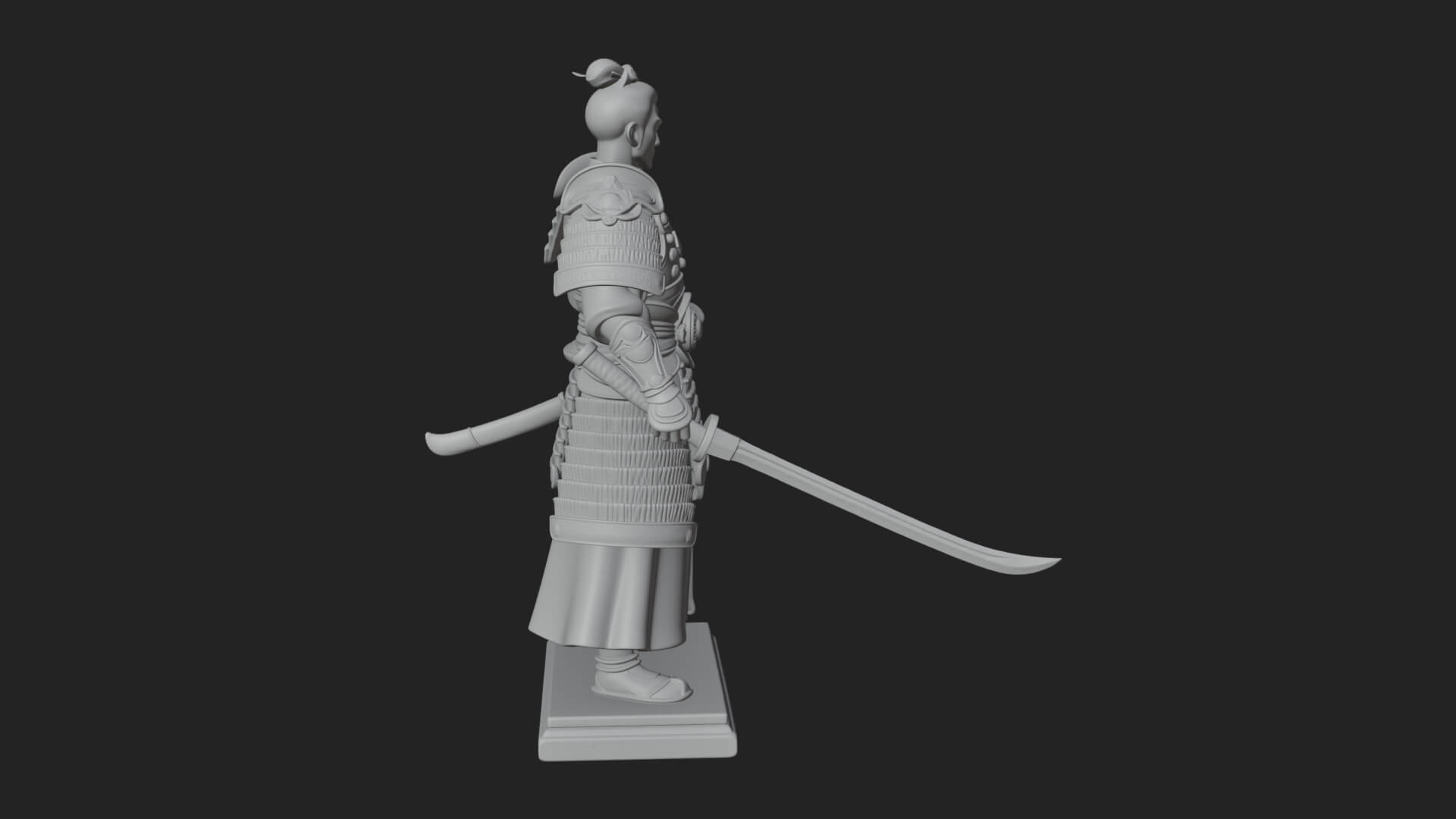 Standing Armored Samurai Statue Design 8 3D Print Model 3D Model