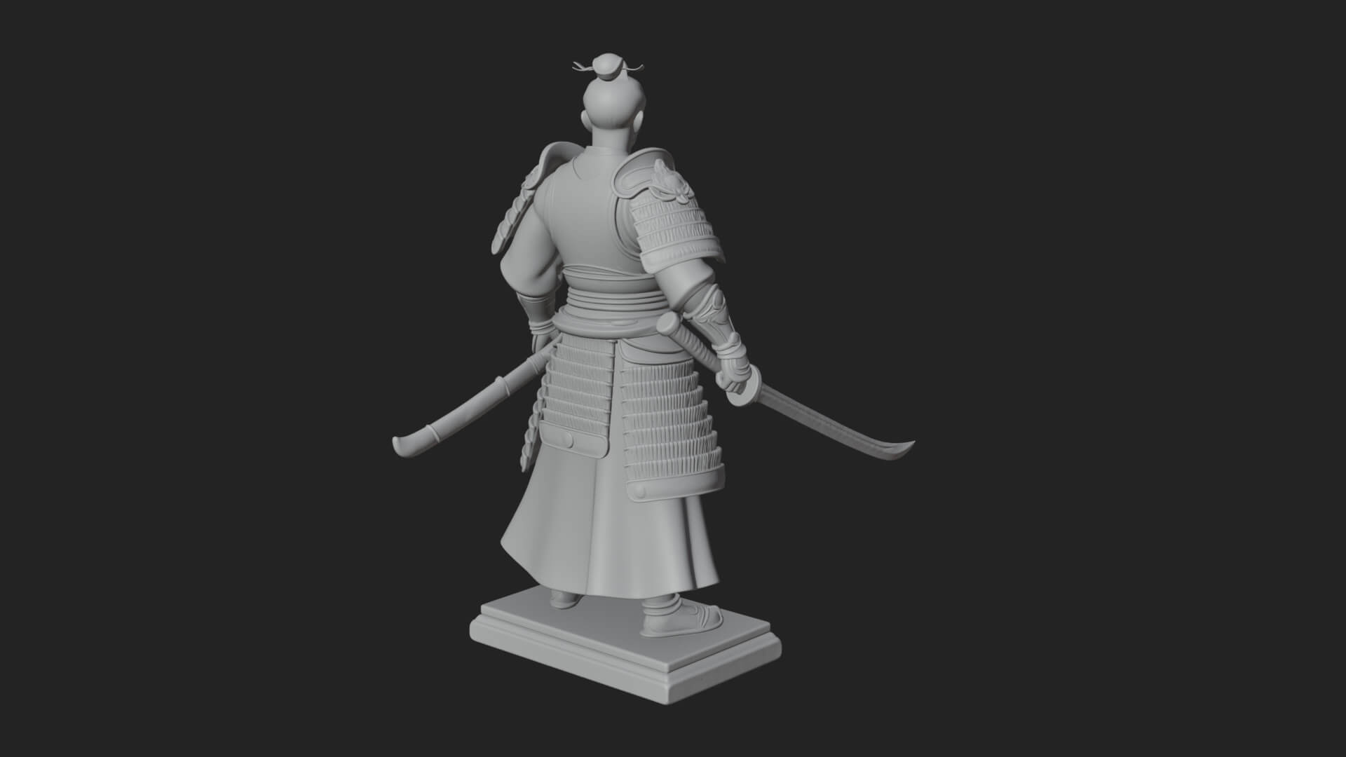 Standing Armored Samurai Statue Design 8 3D Print Model 3D Model