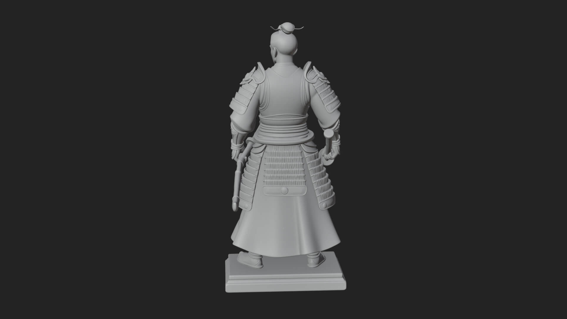 Standing Armored Samurai Statue Design 8 3D Print Model 3D Model