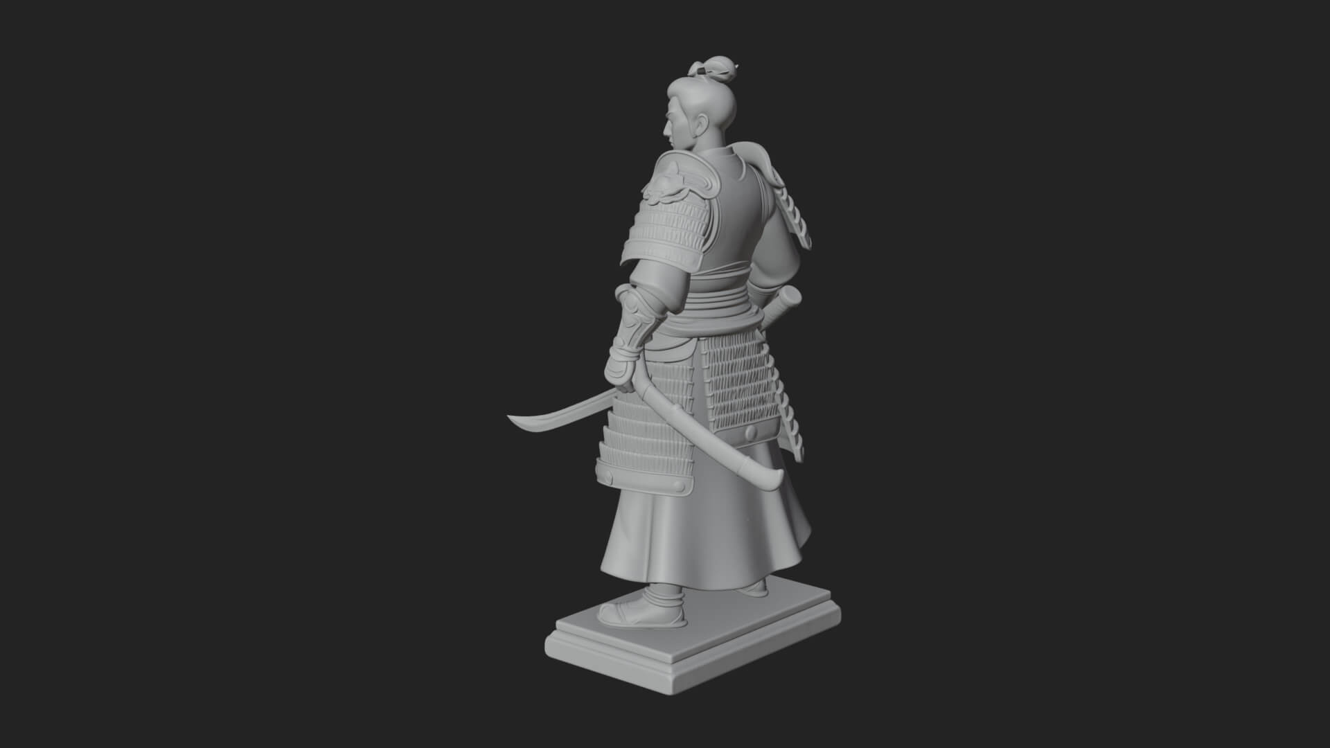 Standing Armored Samurai Statue Design 8 3D Print Model 3D Model