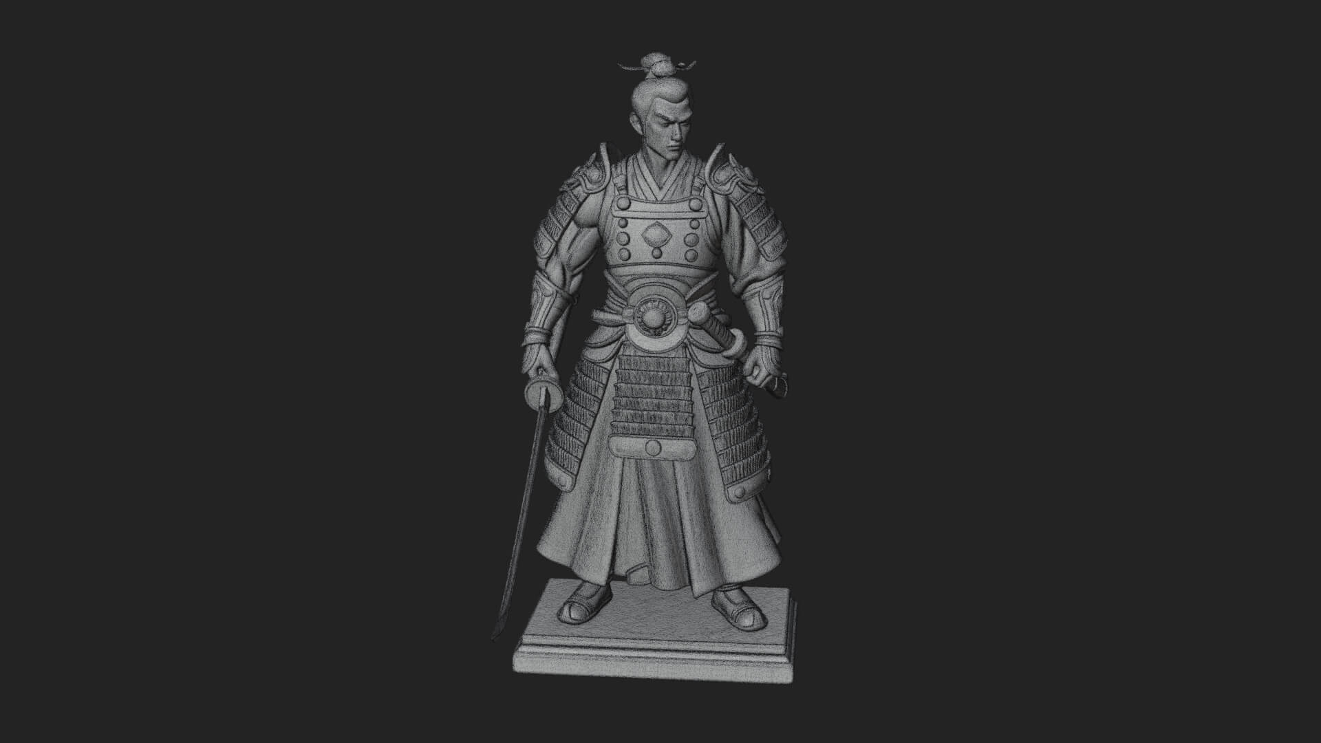 Standing Armored Samurai Statue Design 8 3D Print Model 3D Model