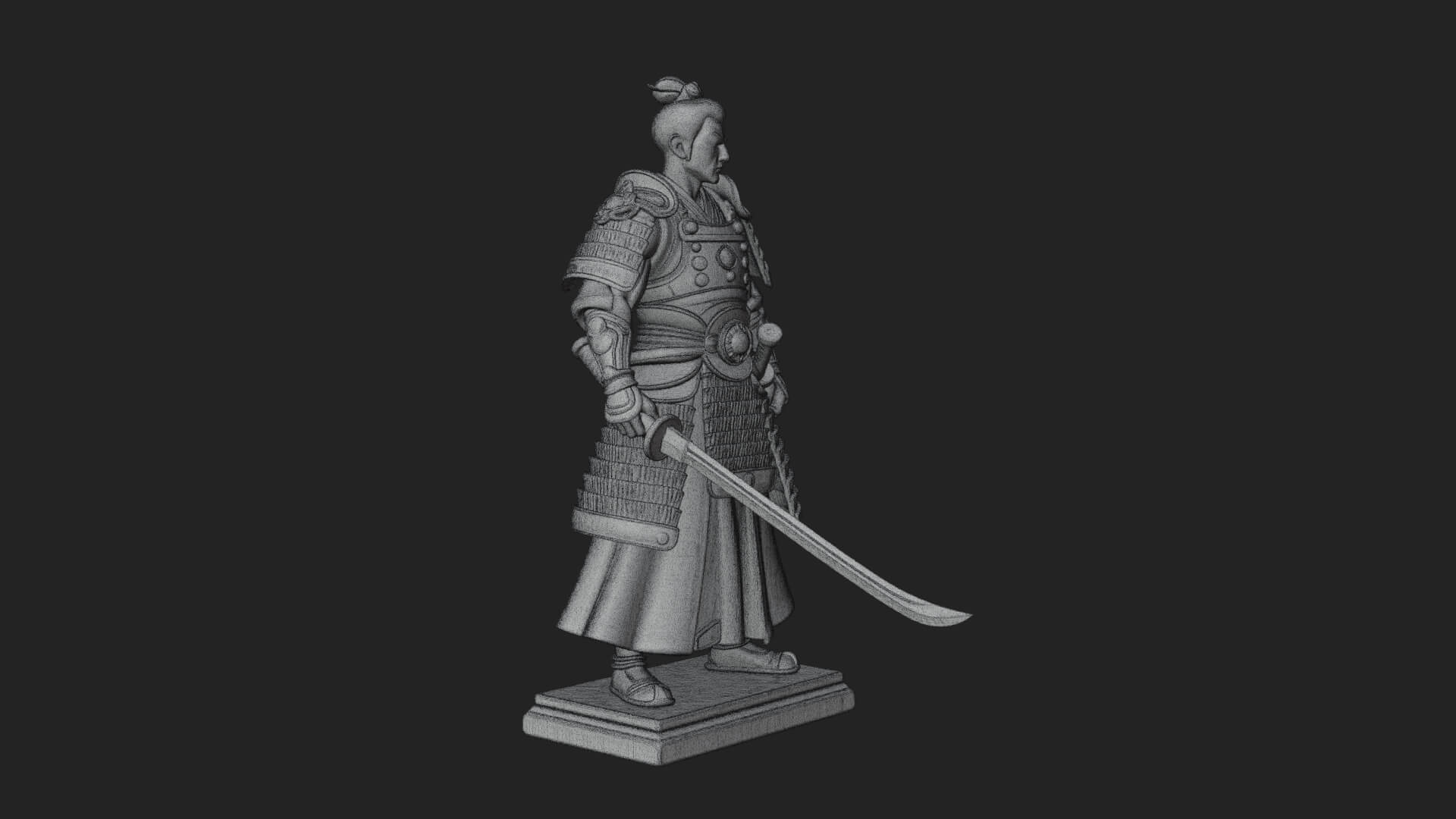 Standing Armored Samurai Statue Design 8 3D Print Model 3D Model