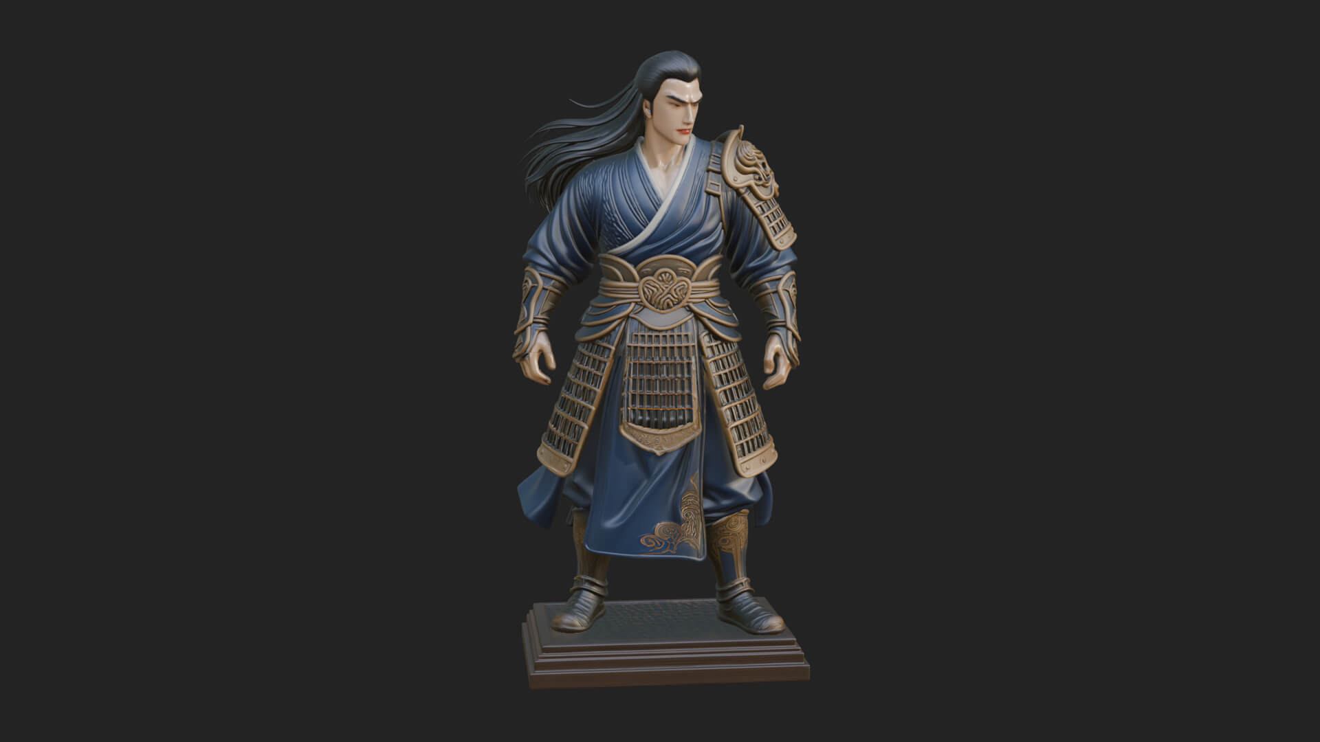 Standing Armored Samurai Statue Design 9 3D Print Model 3D Model