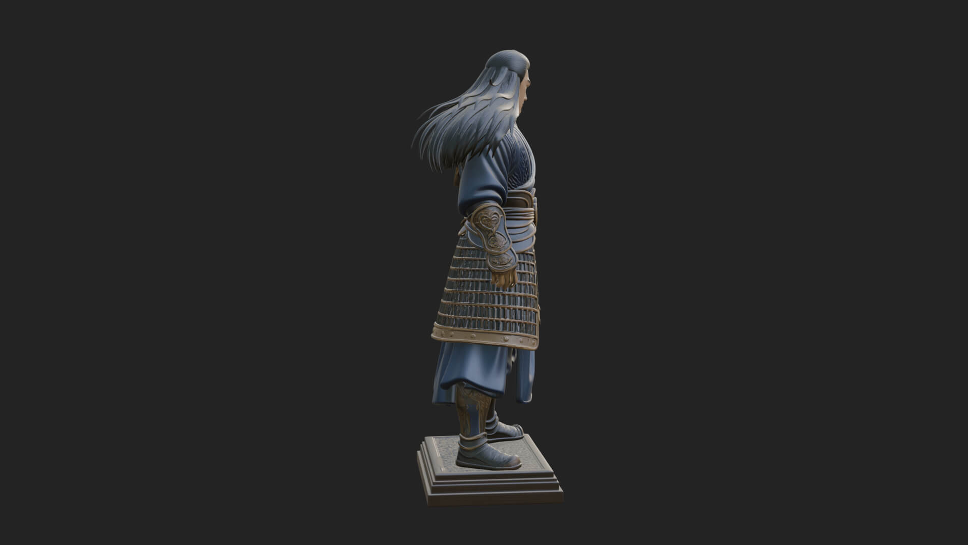 Standing Armored Samurai Statue Design 9 3D Print Model 3D Model
